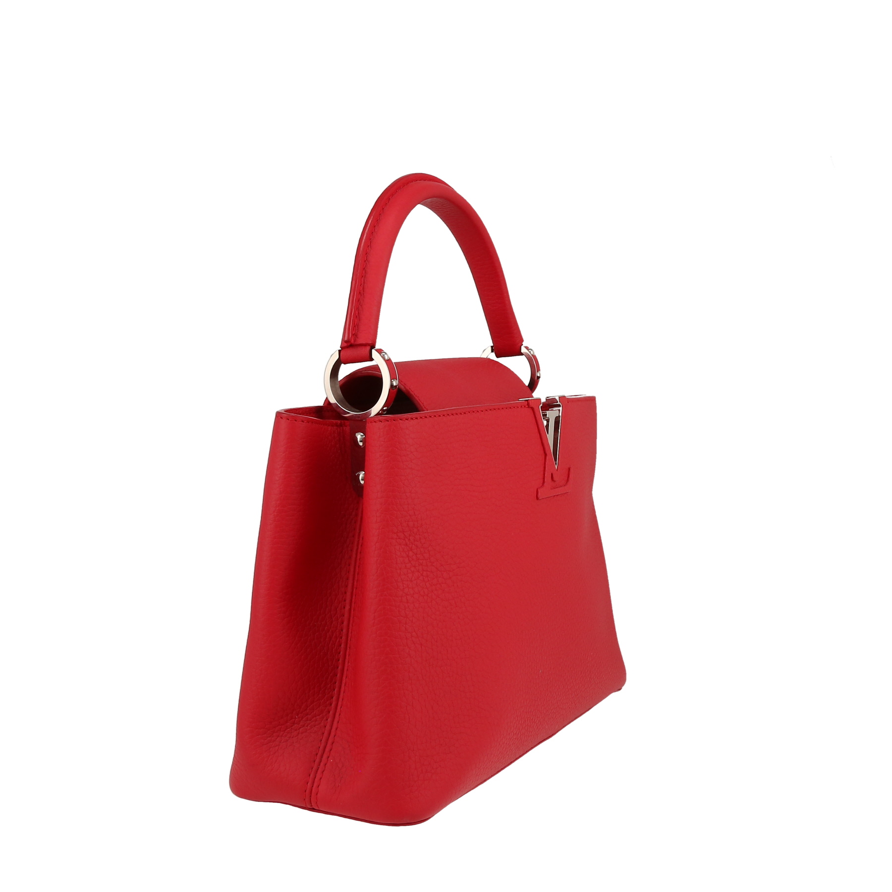 Borsa Louis Vuitton  Capucines MM in pelle martellata rossa