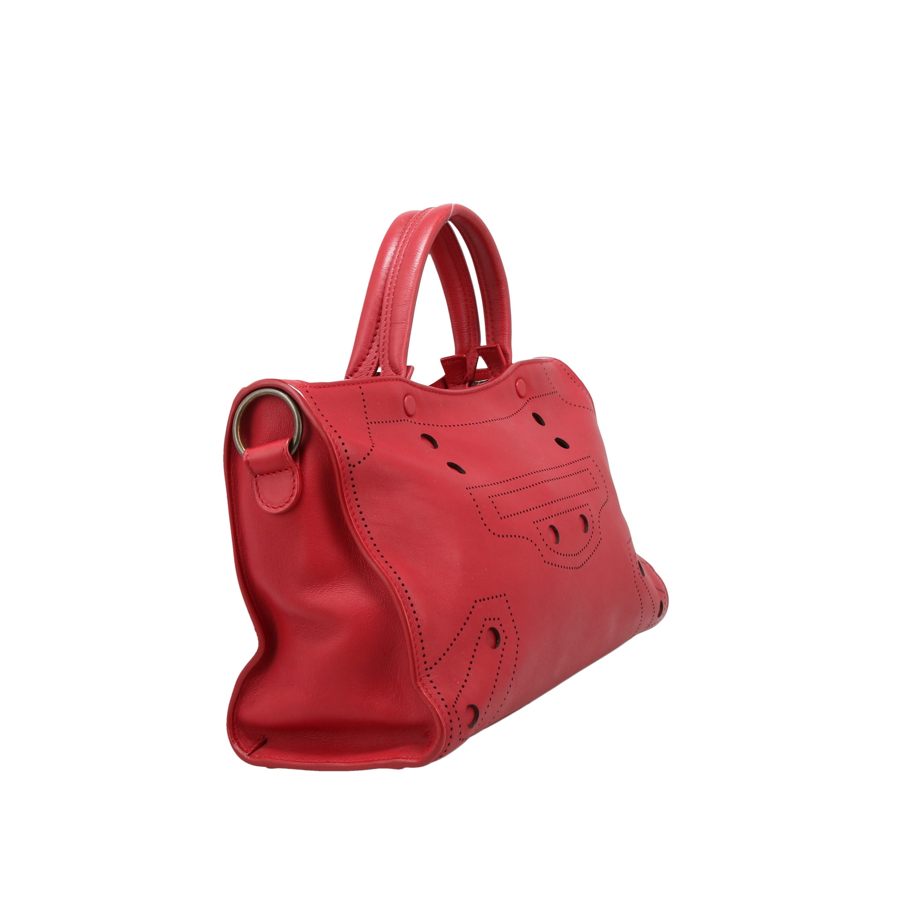 Balenciaga  Blackout city handbag  in red leather
