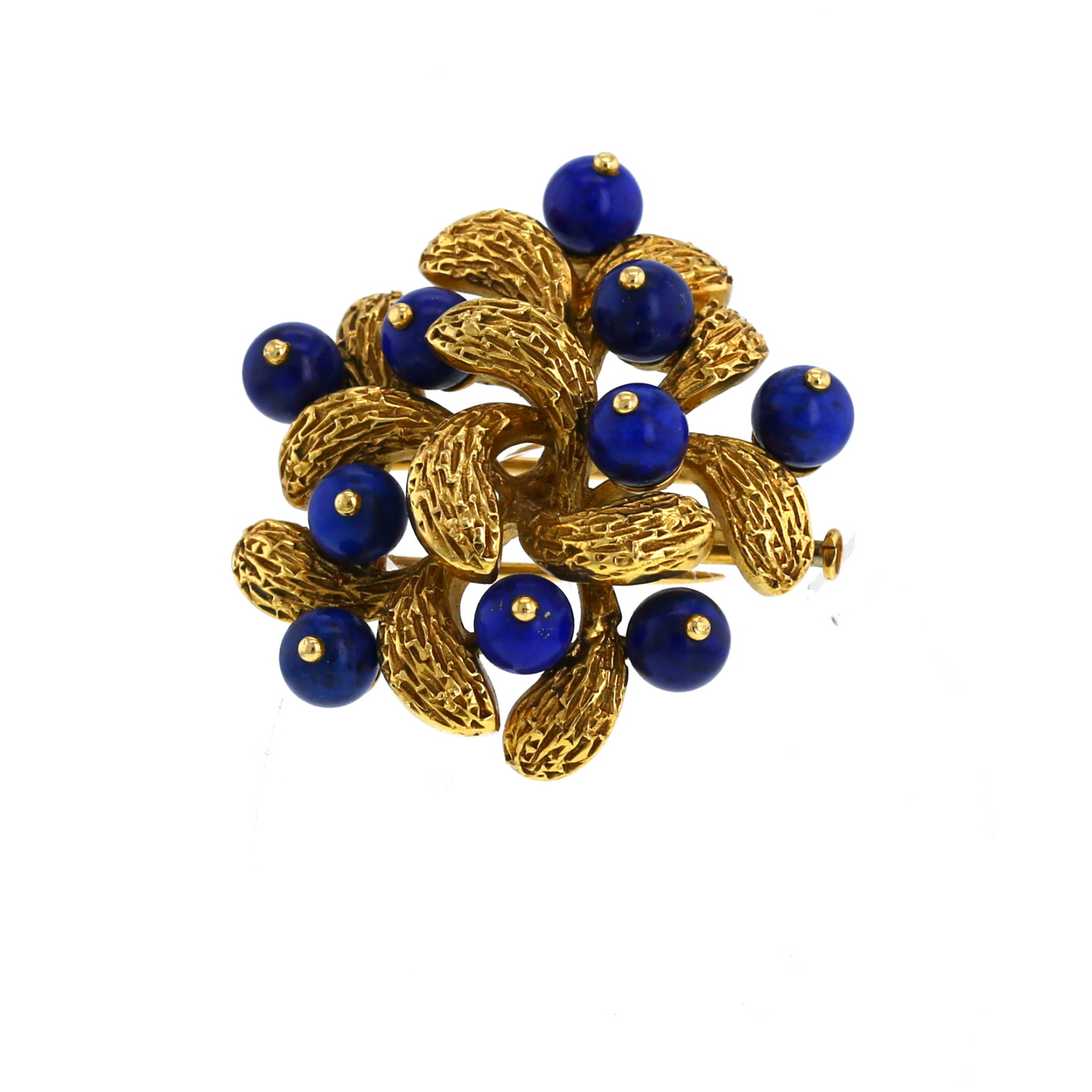 Gui Brooch In Yellow And Lapis-Lazuli
