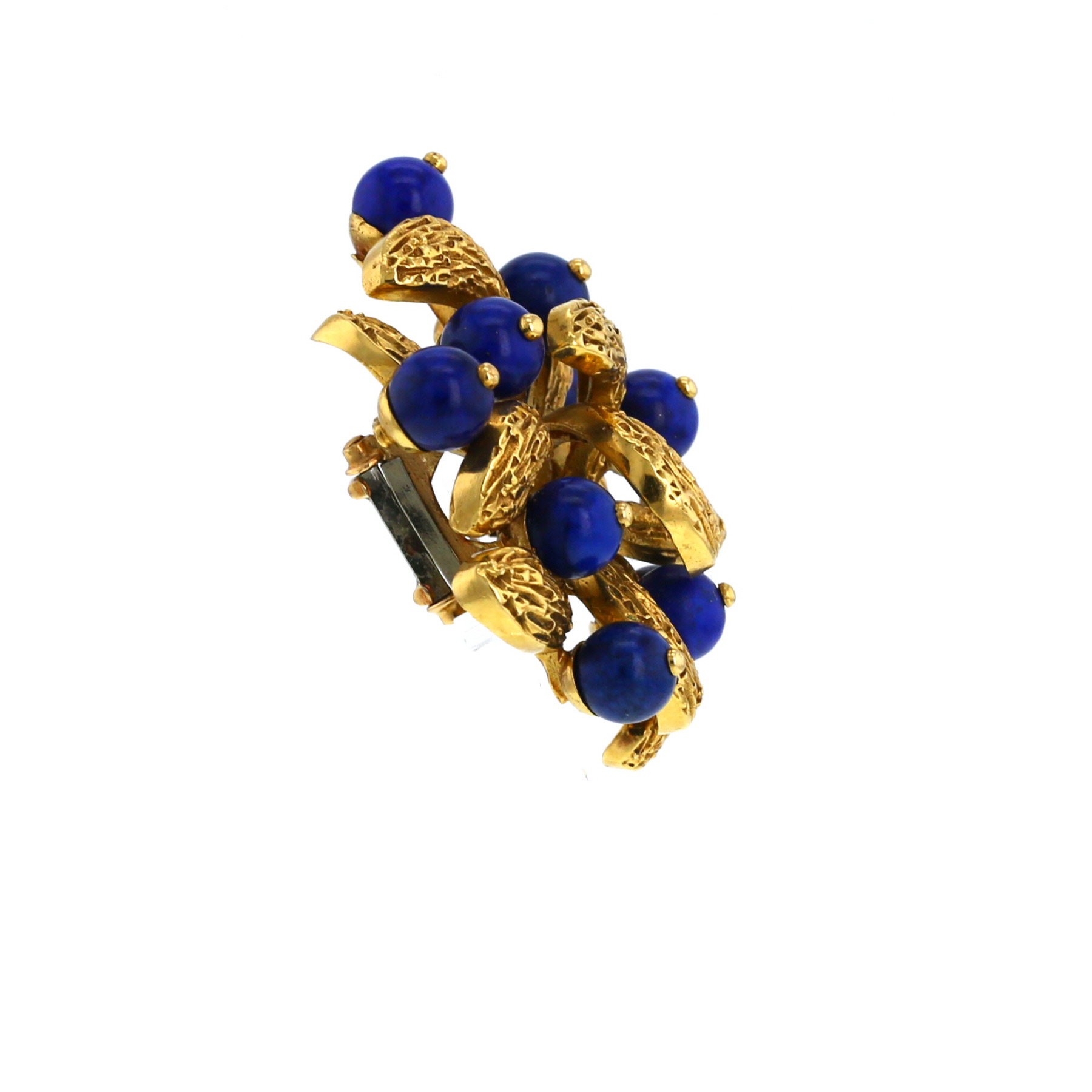 Gui Brooch In Yellow And Lapis-Lazuli