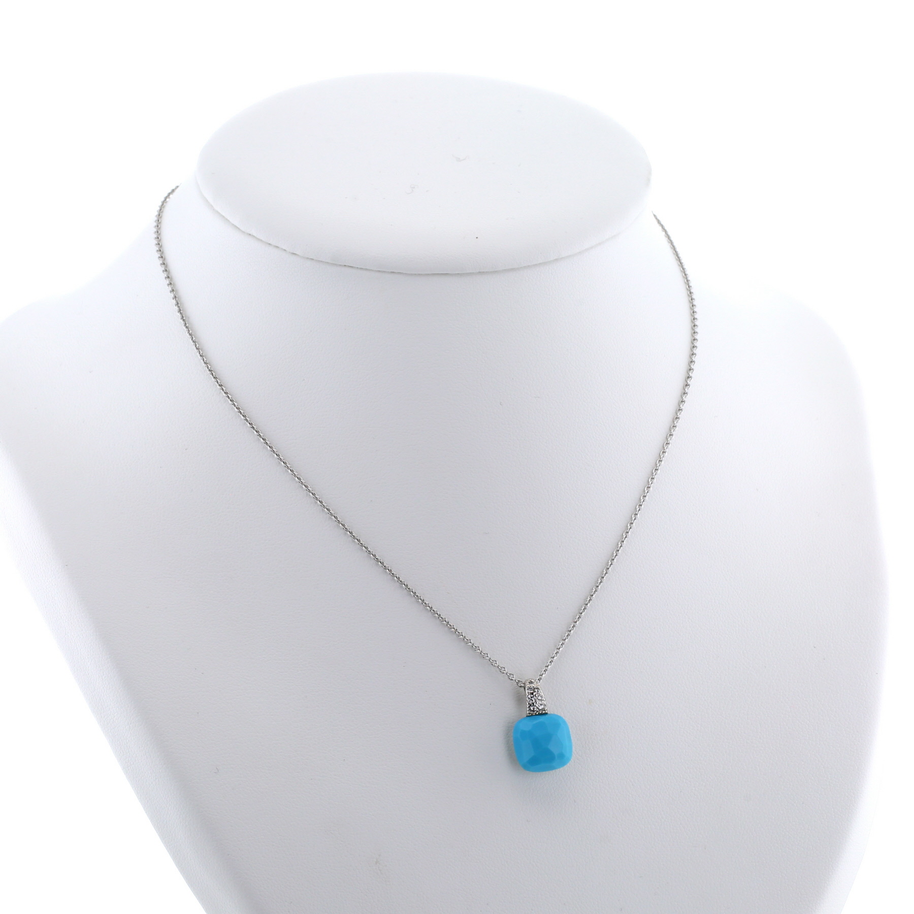 Pomellato Capri pendant in white gold, turquoise and diamonds