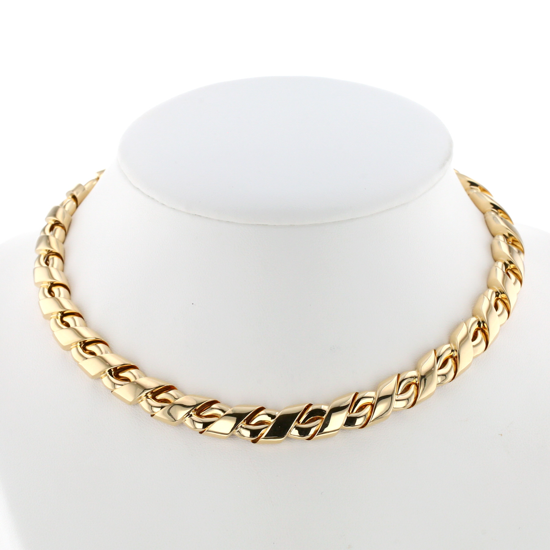 Collier Ras Du Cou Vintage Des Années 1980 - Métal étamé Et Cuir - Longueur 40 Cm - Style Créateur