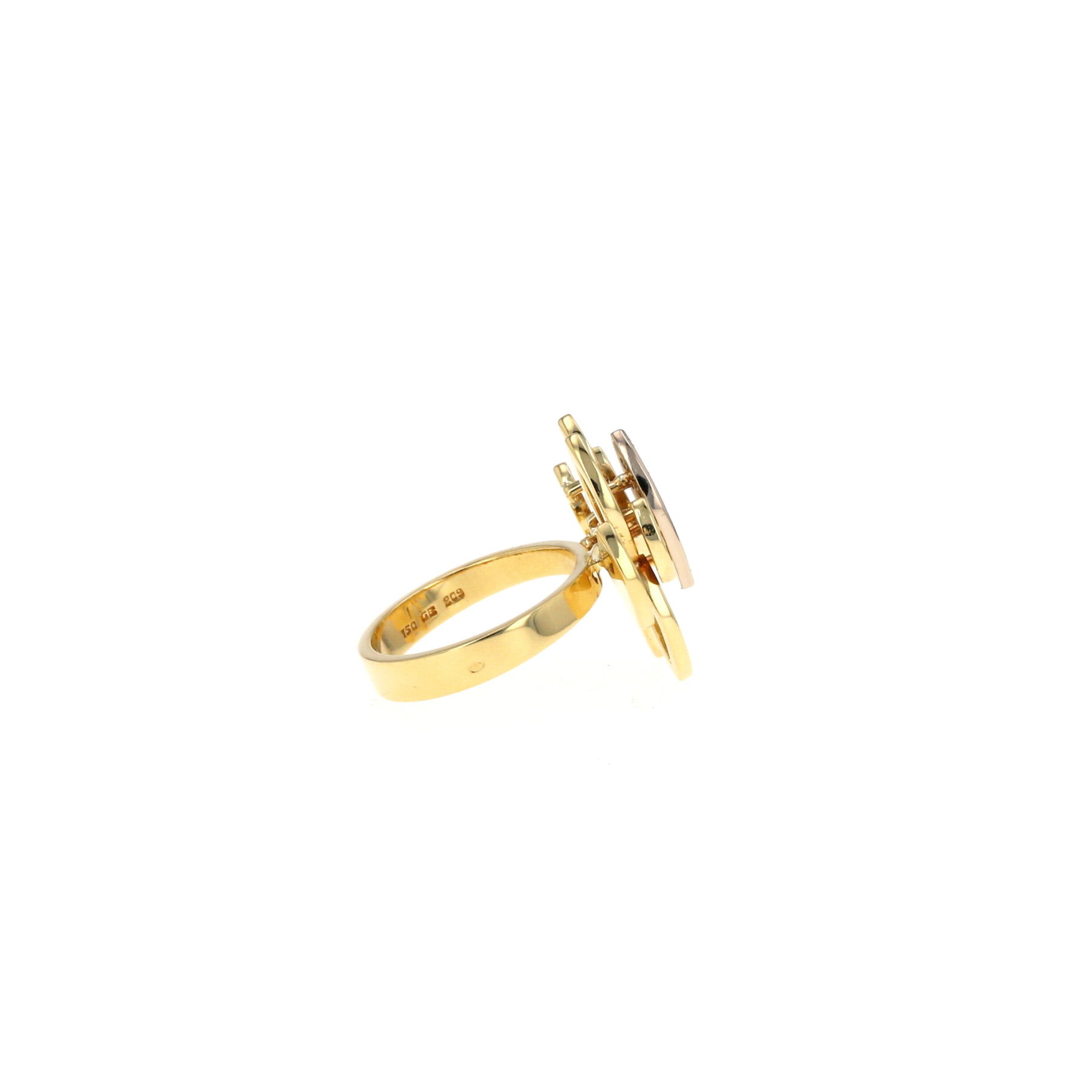 Vintage   1970's ring in yellow gold and diamonds