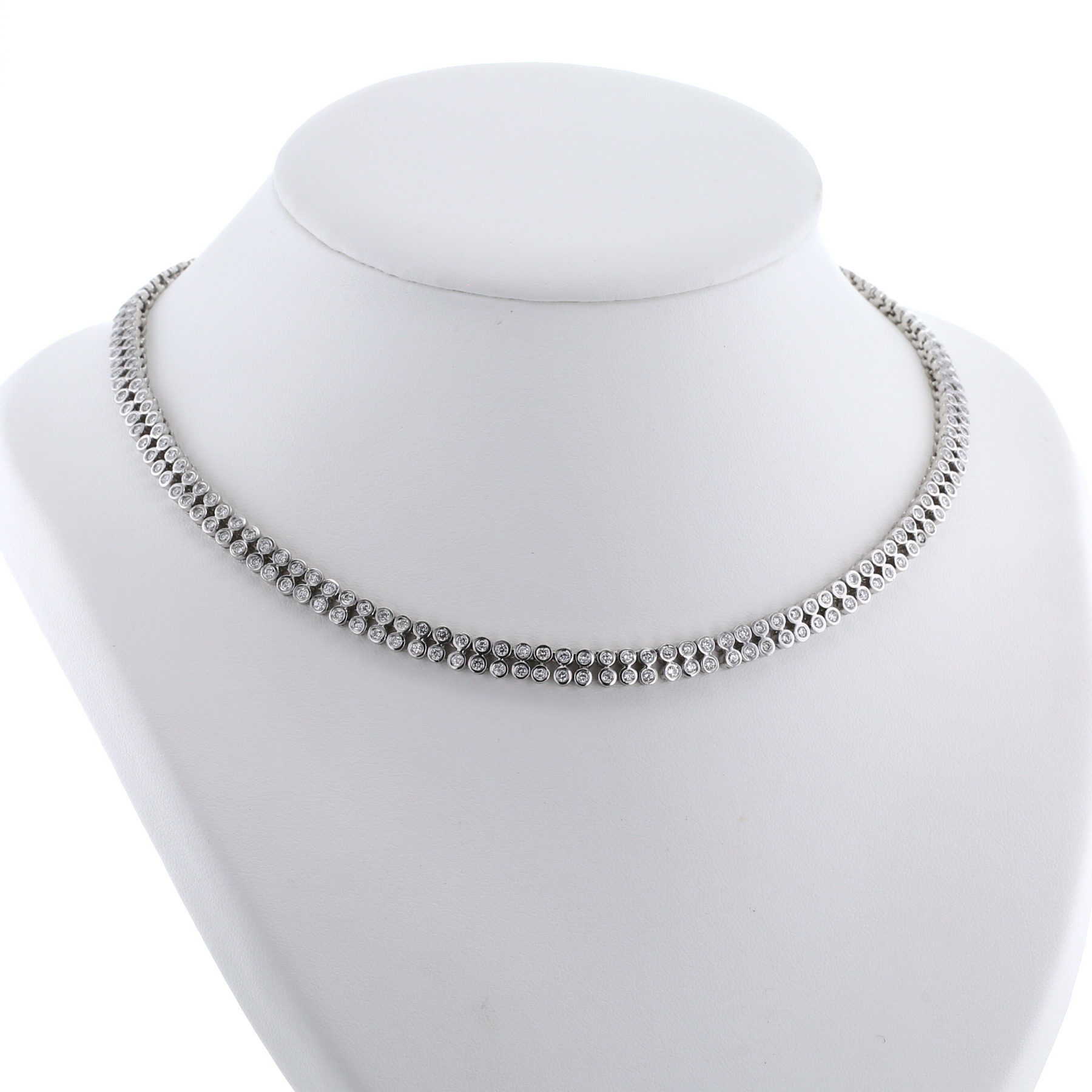 Collana Vintage  in platino, oro bianco e diamanti