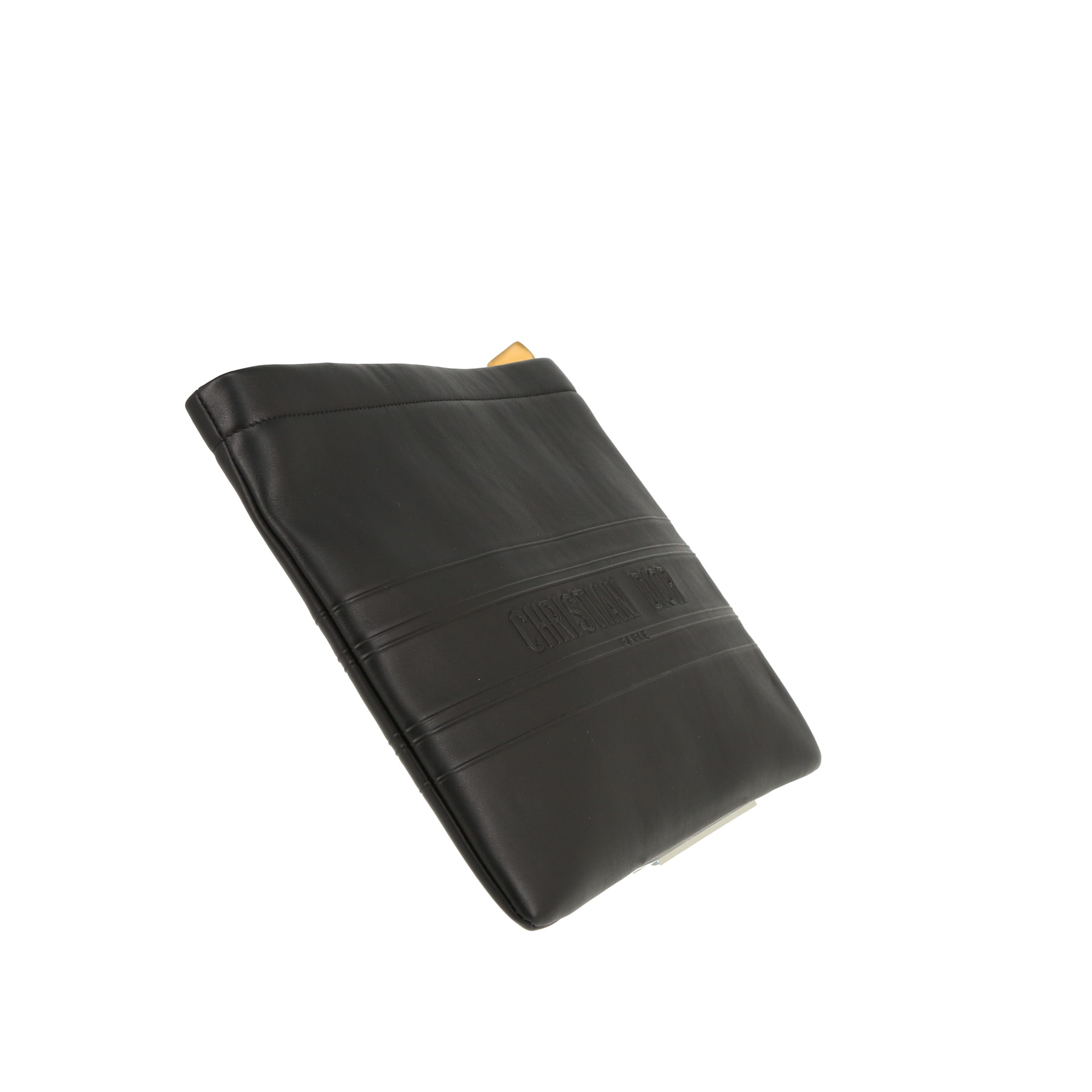 Pochette Dior  Stripe Pouch en cuir noir