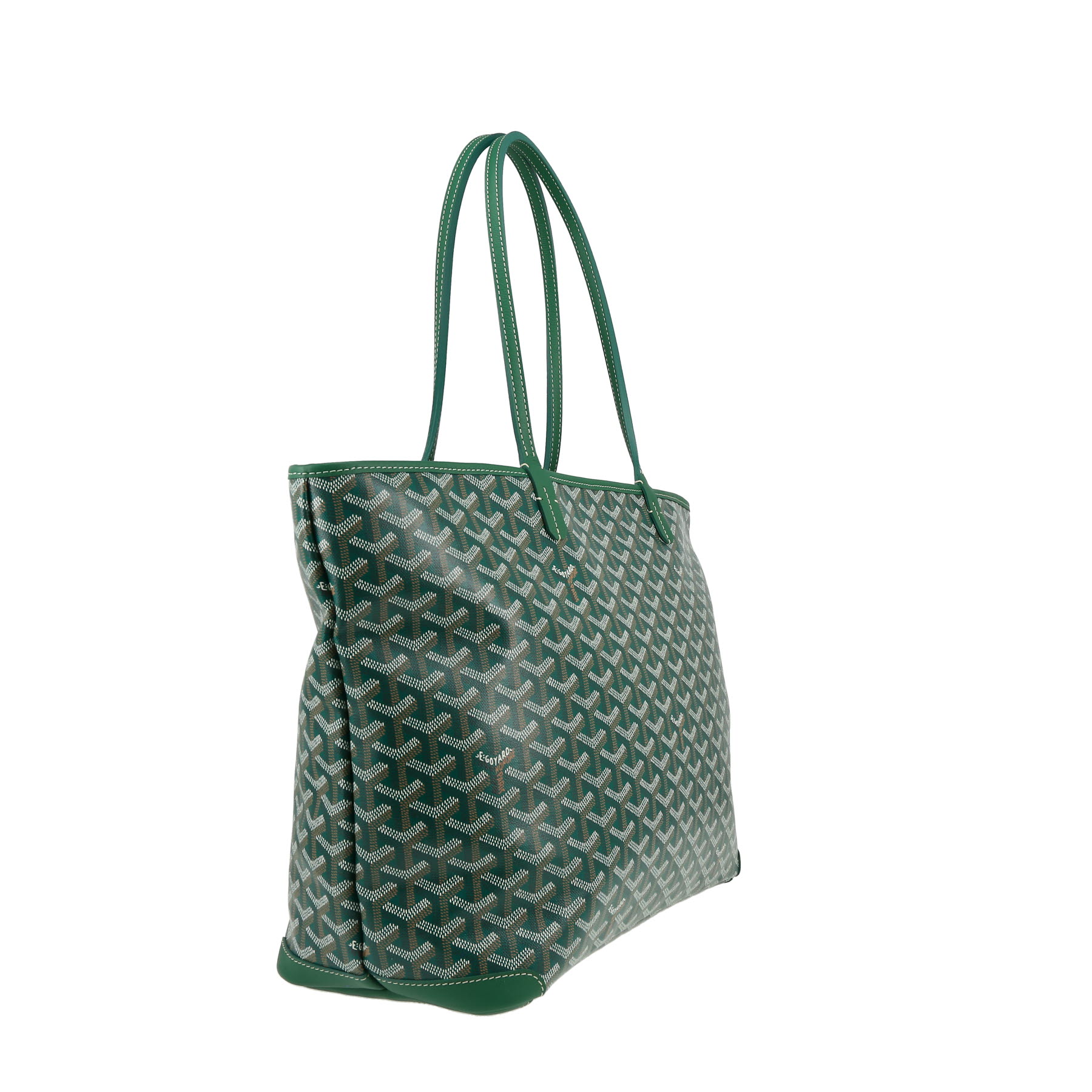 Shopping bag Goyard  Artois in tela Goyardine verde e pelle verde
