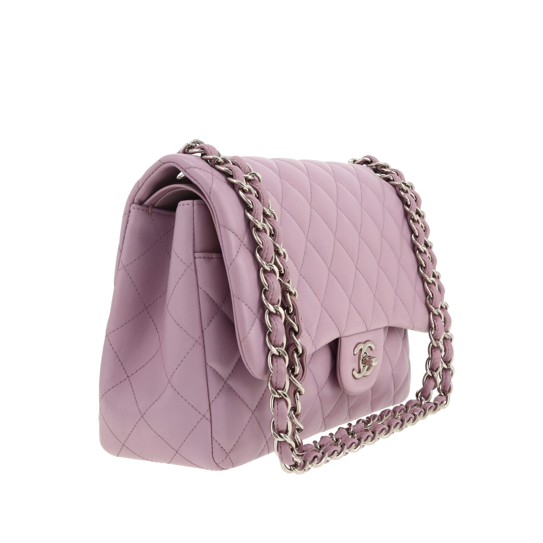 Borsa Chanel  Timeless Jumbo in pelle trapuntata viola mammola