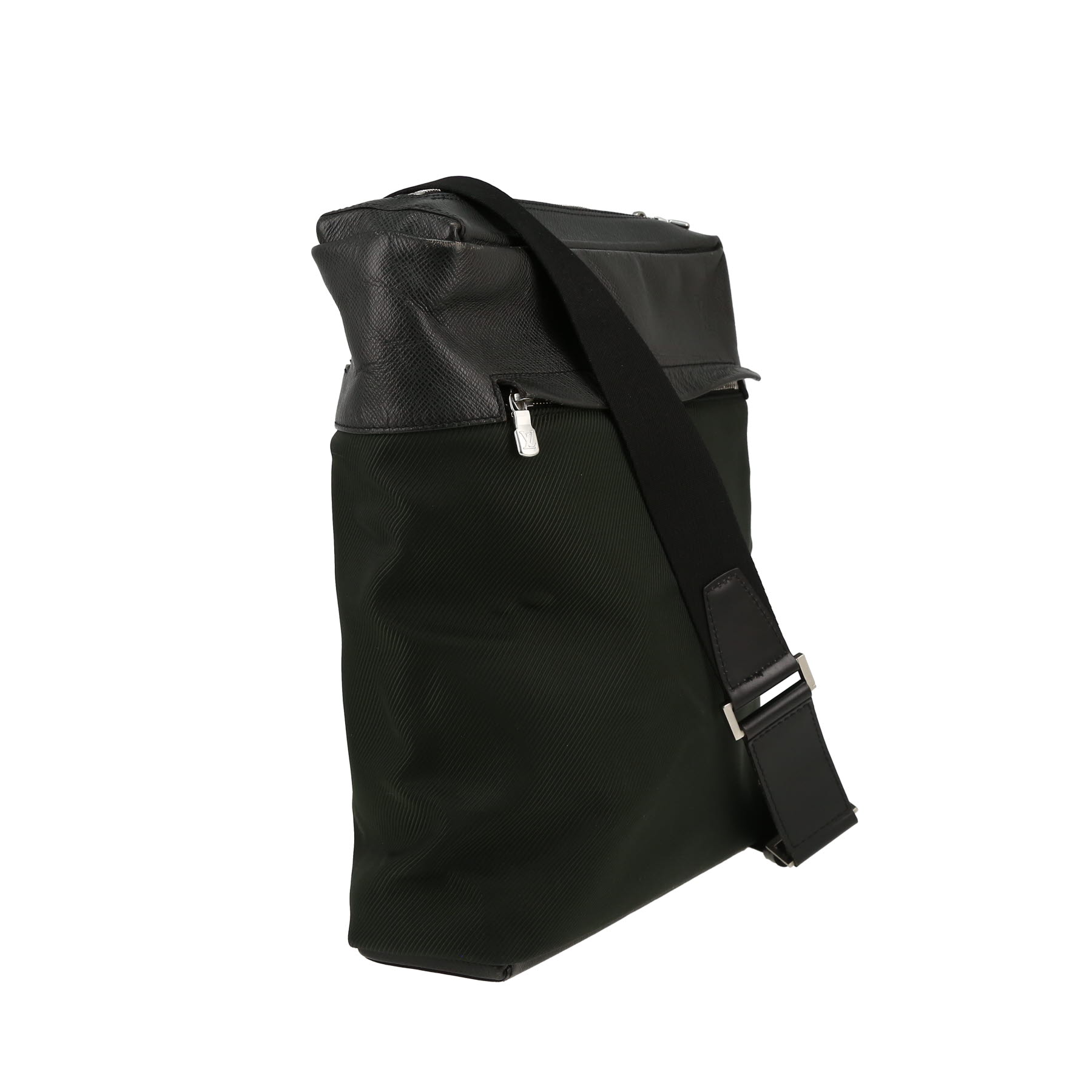 Louis Vuitton  Messenger shoulder bag  in khaki canvas  and black taiga leather
