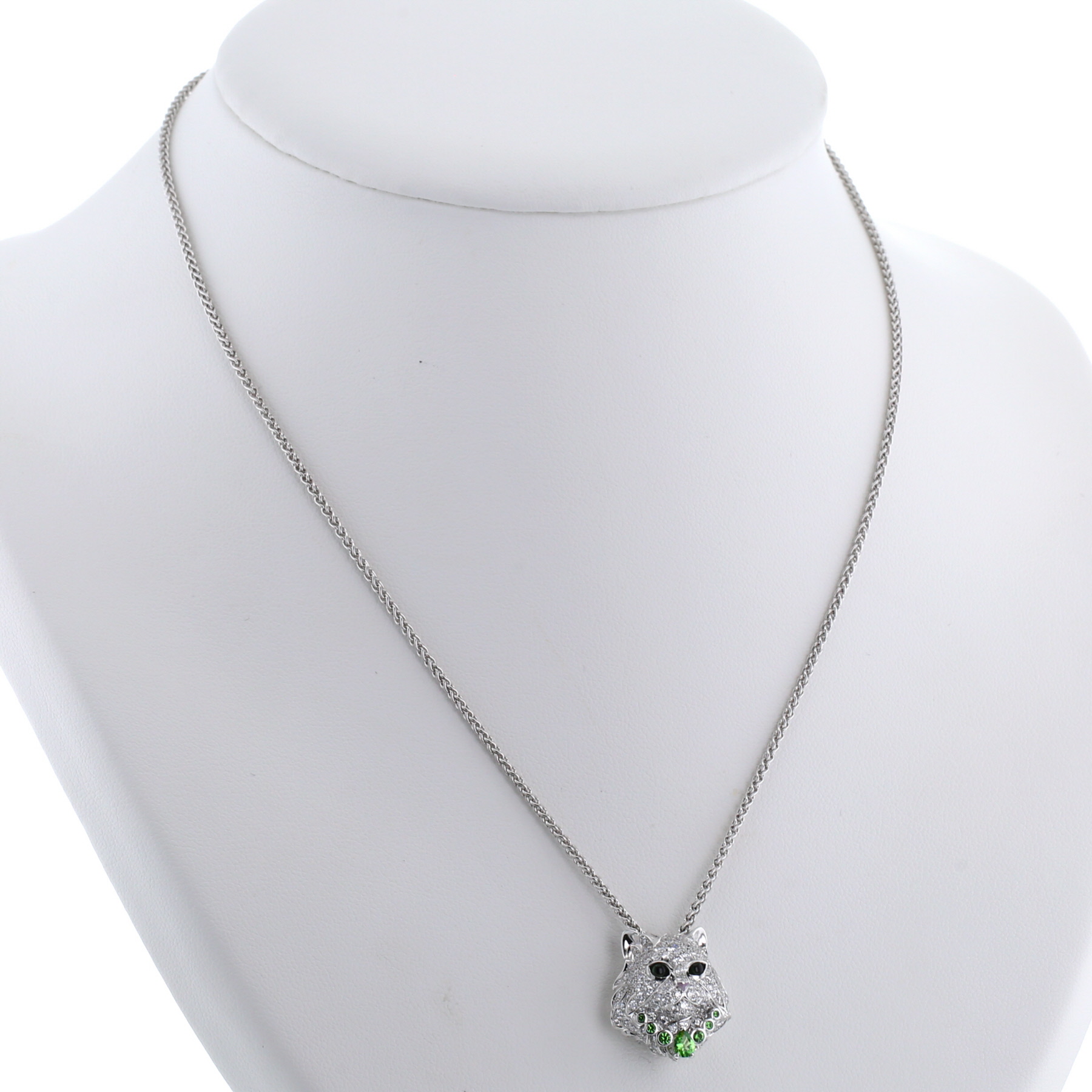 Boucheron Wladimir le Chat necklace in white gold, diamonds and colored stones Boucheron Wladimir le Chat necklace in white gold, diamonds and colored stones