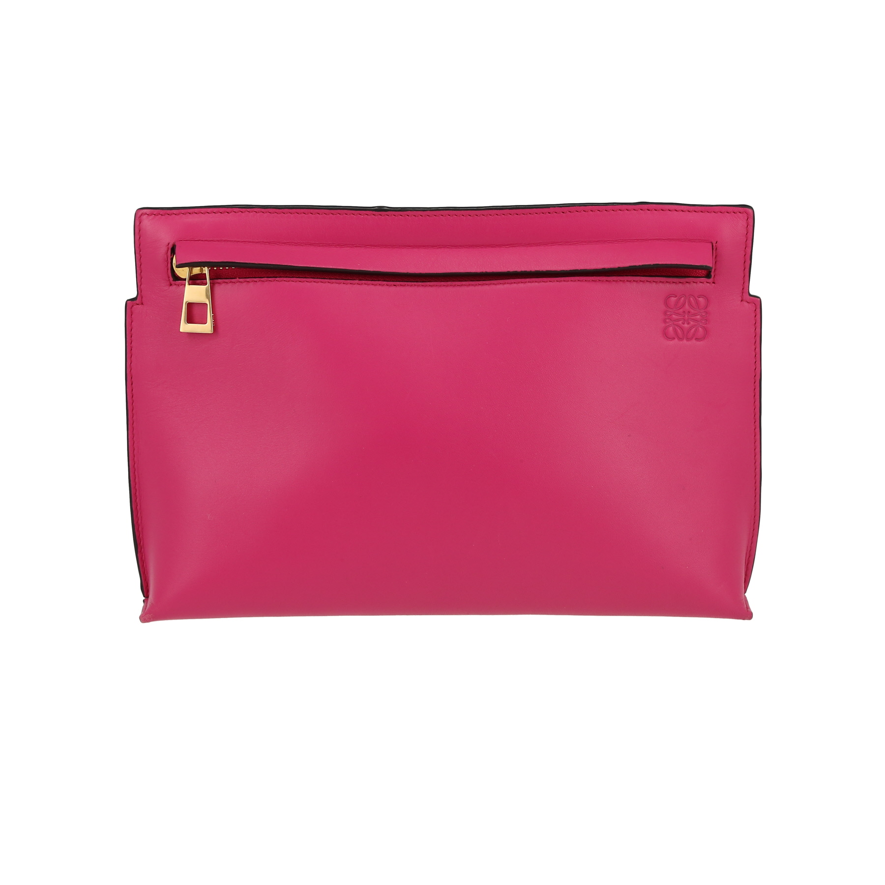 Pocket Shoulder Bag In Pink Leather