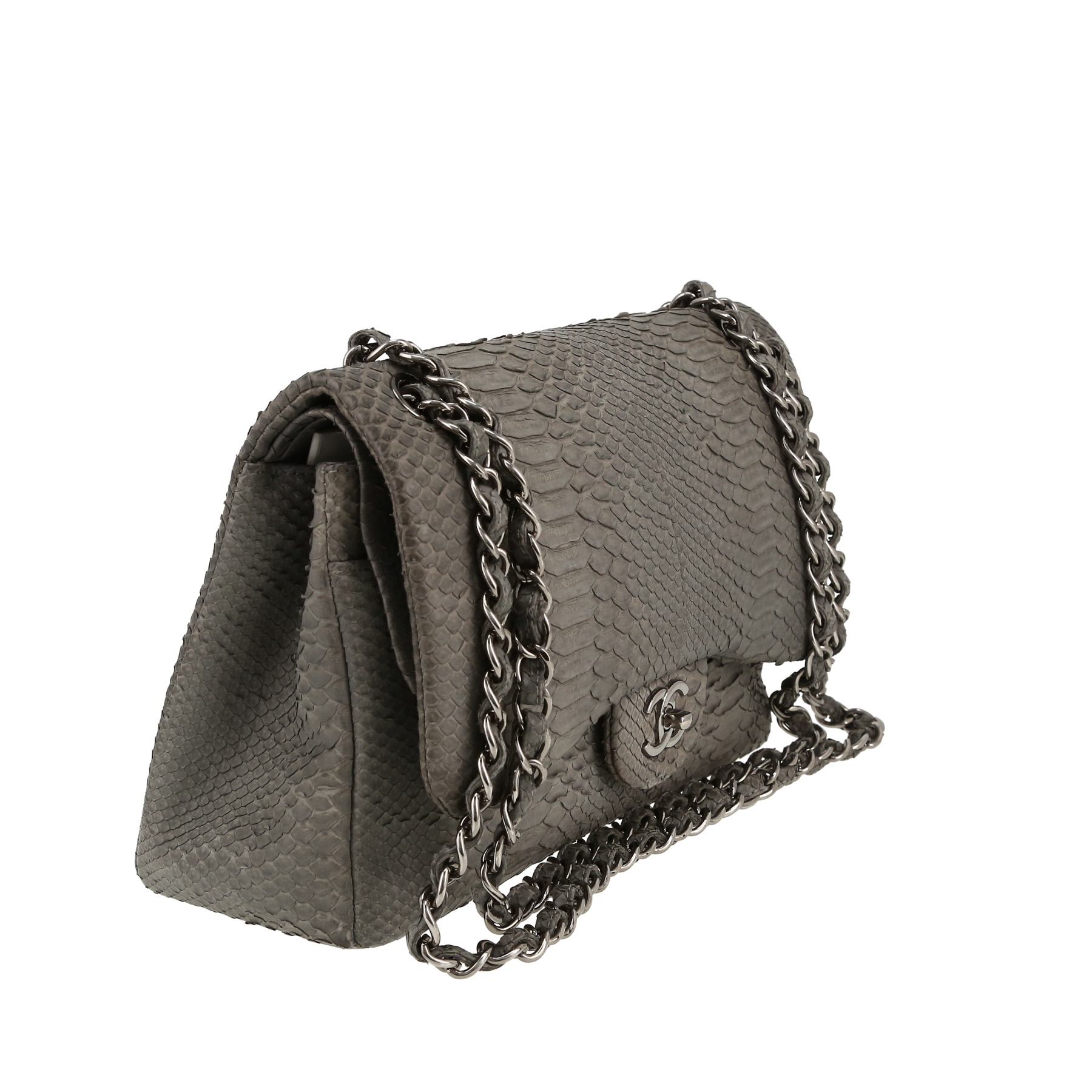 Chanel  Timeless Jumbo handbag  in grey python