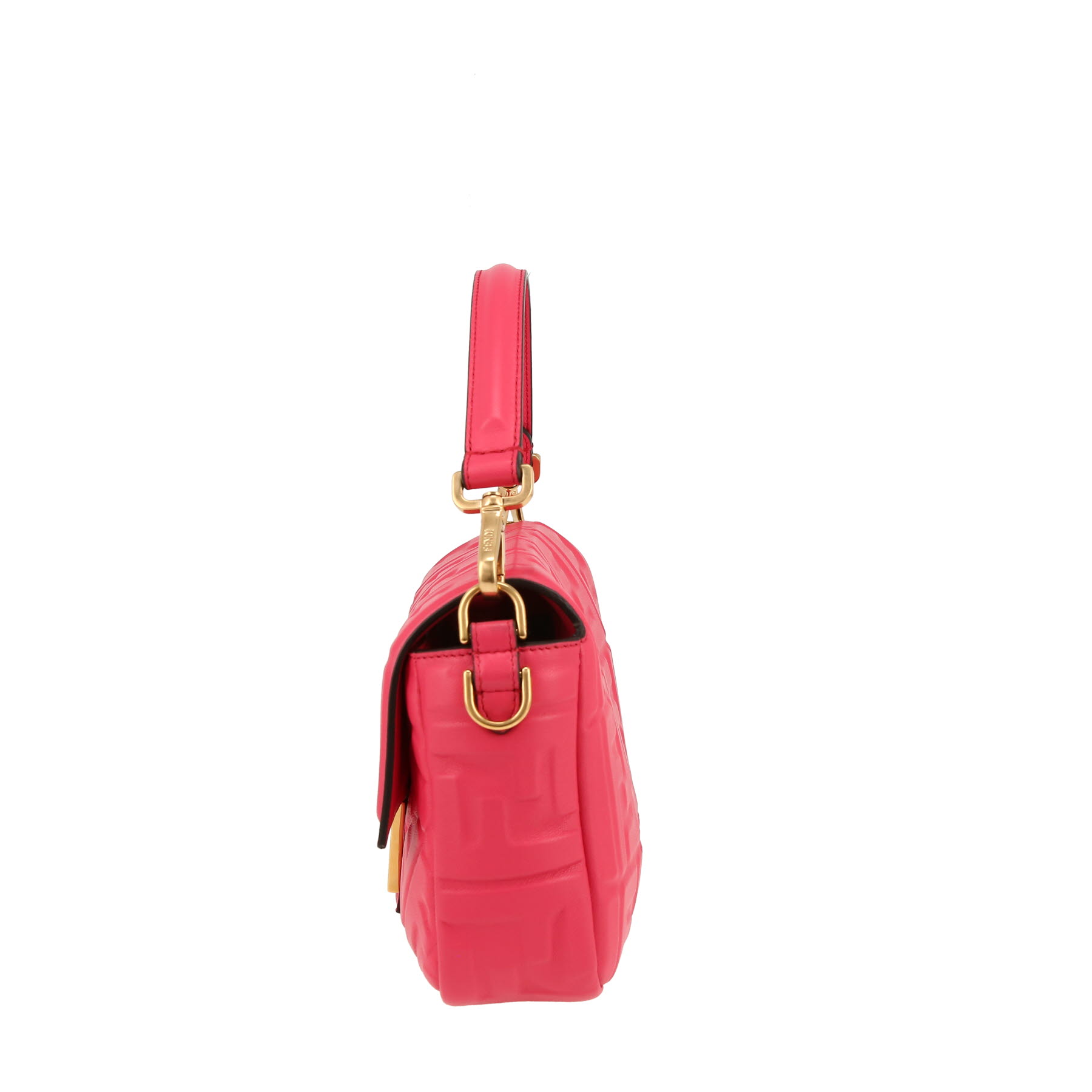 Baguette Handbag In Fushia Pink Monogram Leather