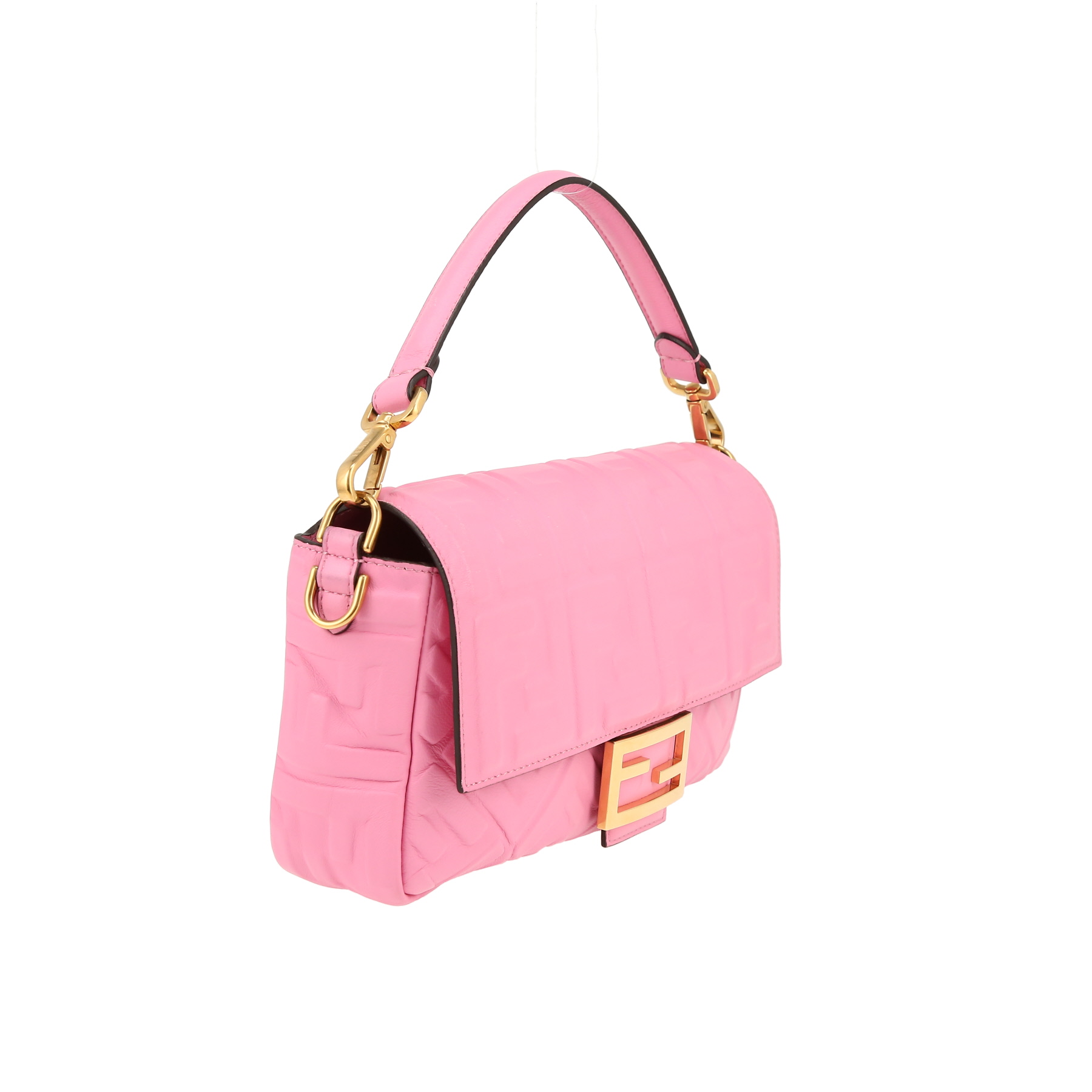 Fendi  Baguette handbag  in pink monogram leather