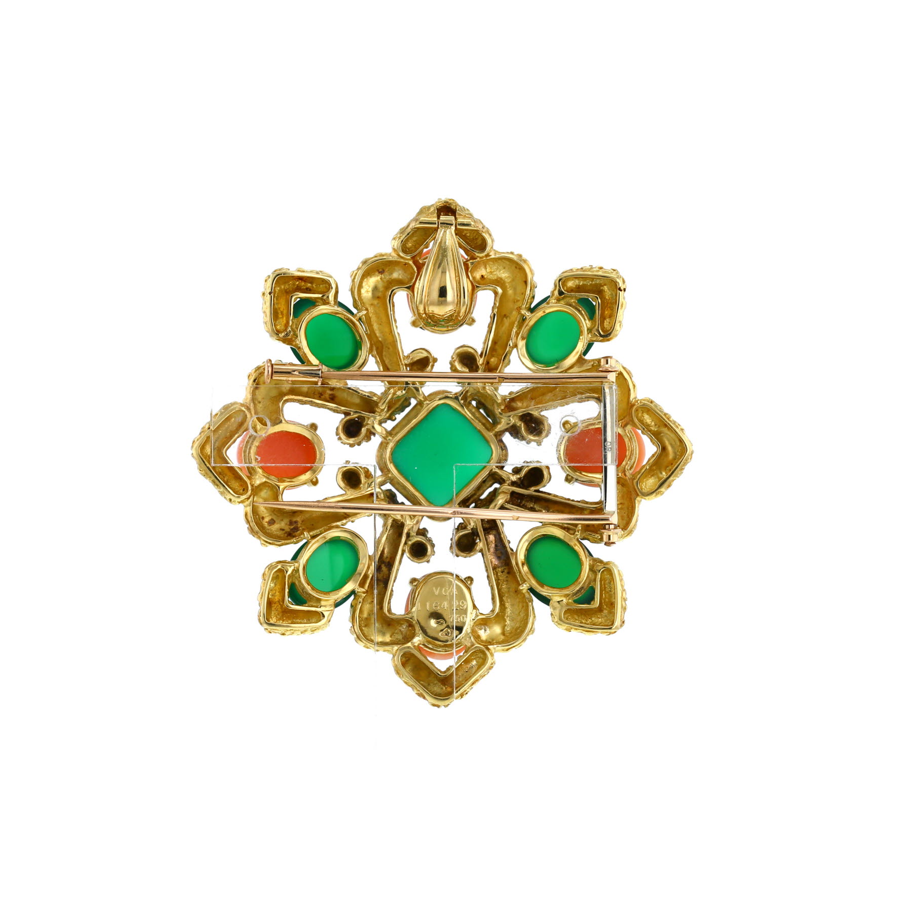 Delphes 1970'S Brooch-Pendant In Yellow ,