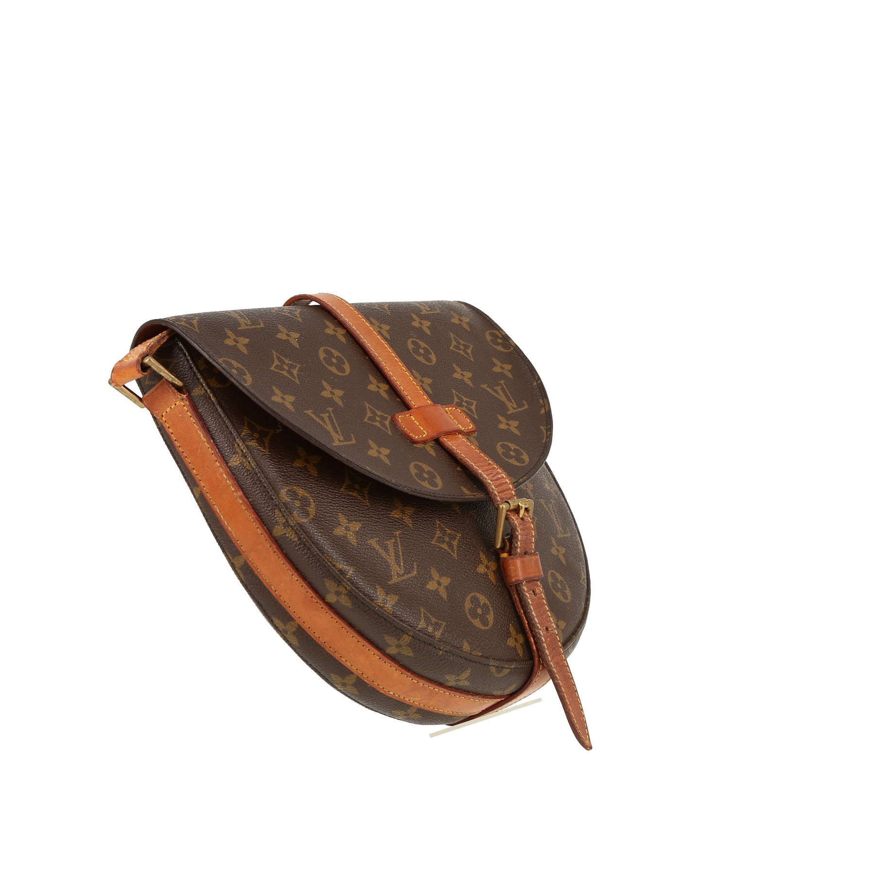 Louis Vuitton  Chantilly large model  shoulder bag  in brown monogram canvas  and natural leather