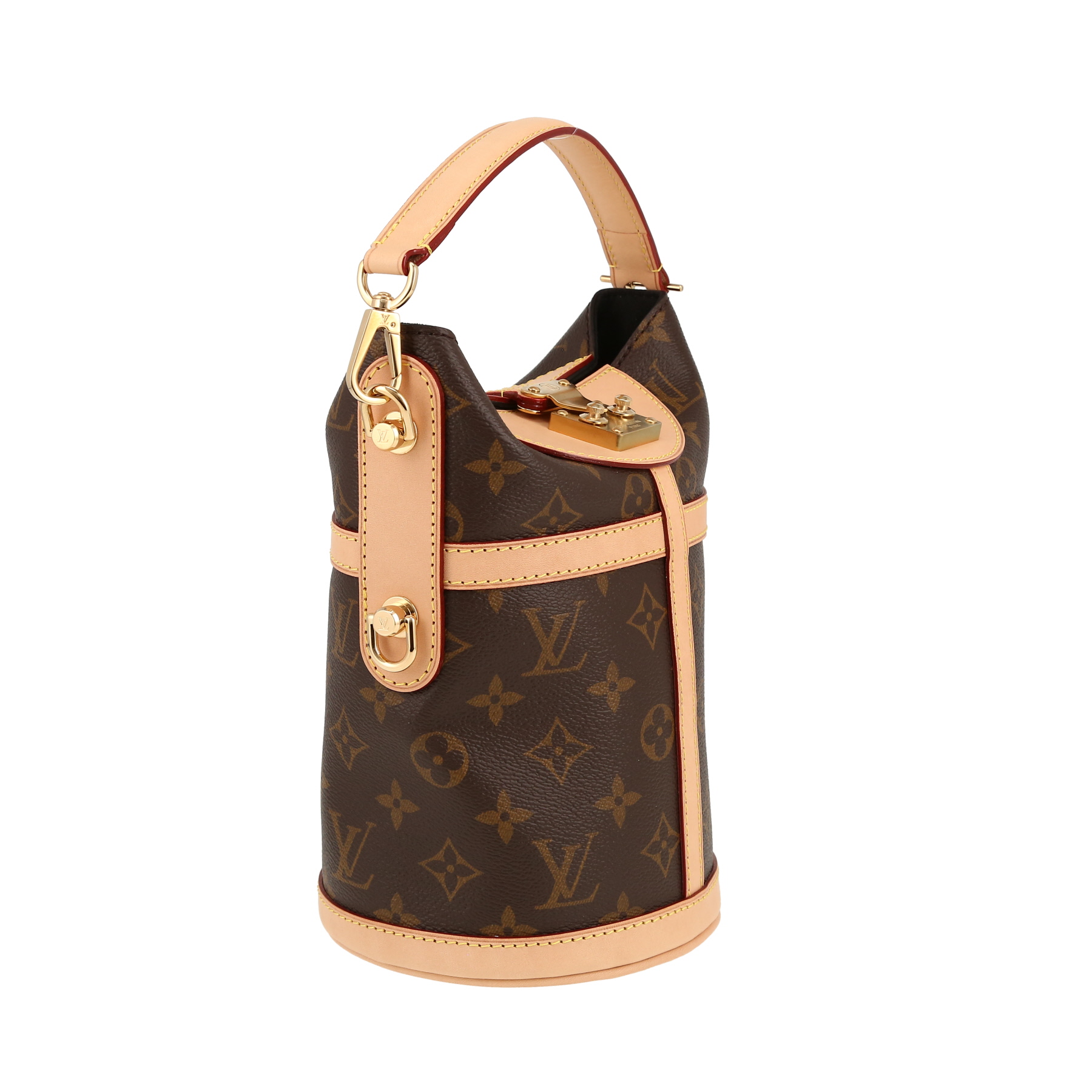 Louis Vuitton  Duffle shoulder bag  in brown monogram canvas  and natural leather