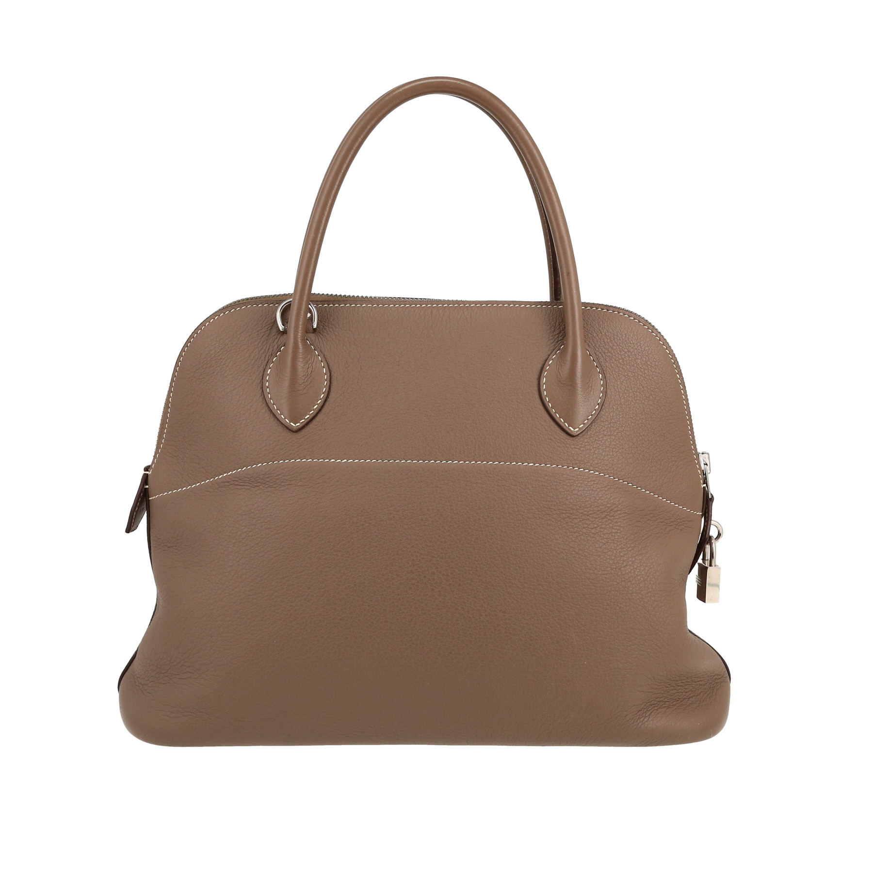 Bolide 31 cm Handbag In Etoupe Leather