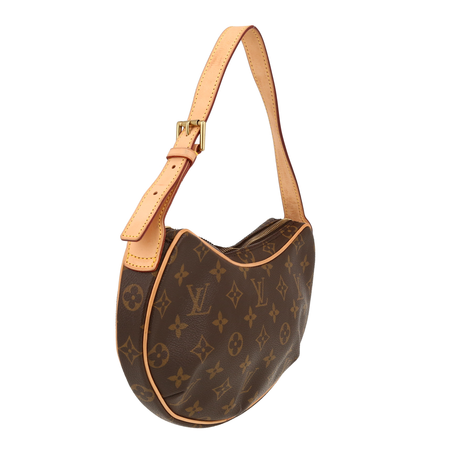 Bolso de mano Louis Vuitton  Croissant en lona Monogram marrón y cuero natural