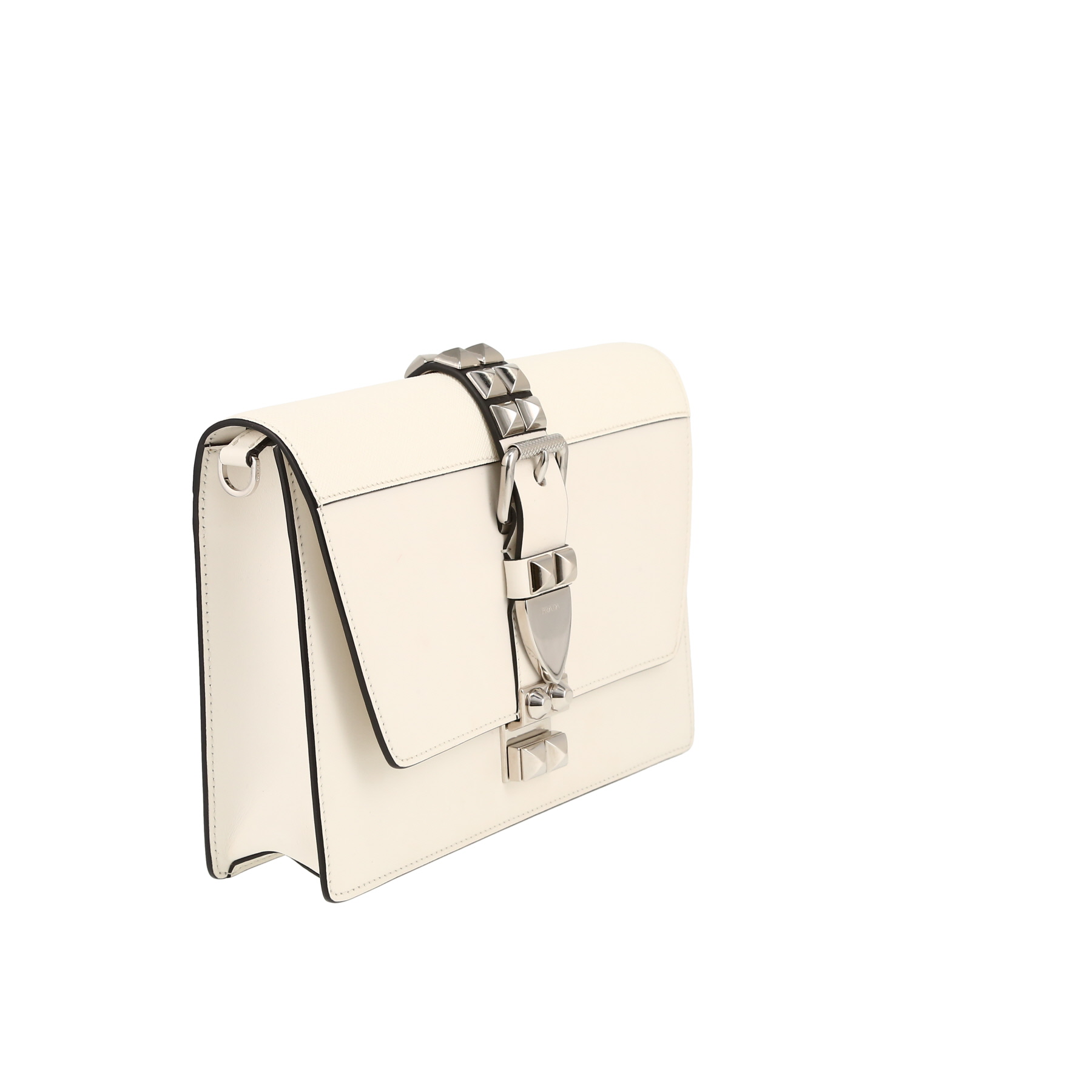 Prada  Elektra bag worn on the shoulder or carried in the hand  in white leather