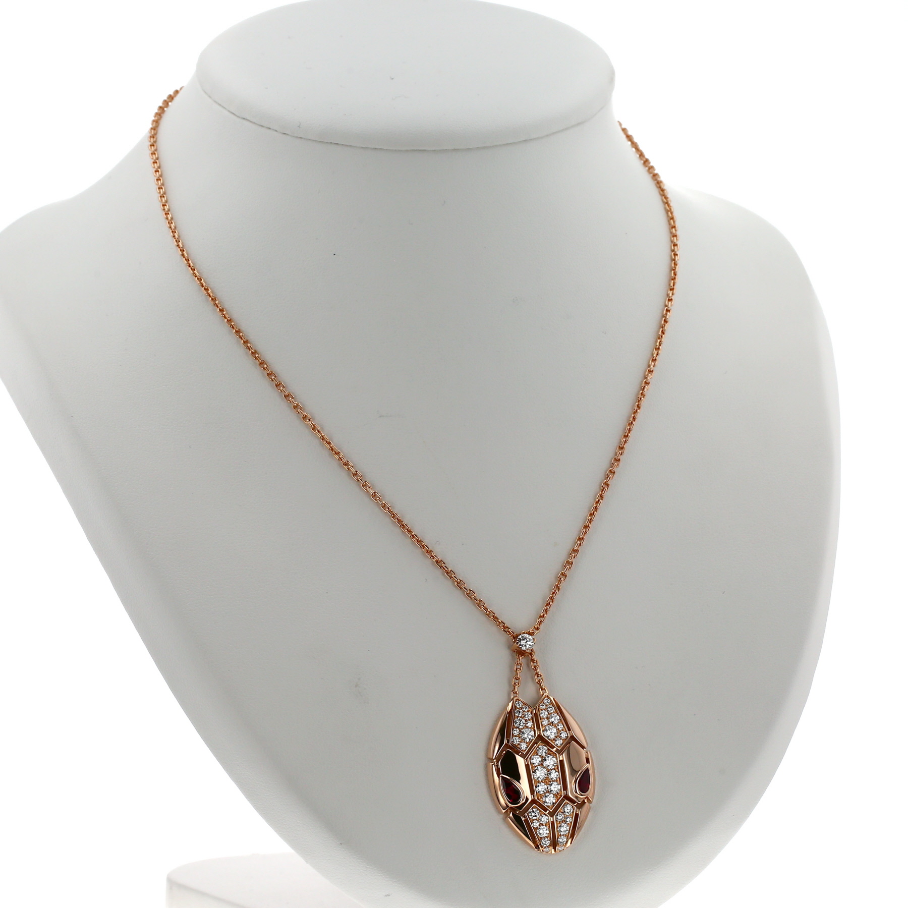 Collana mobile Bulgari Serpenti in oro rosa, rubellite e diamanti