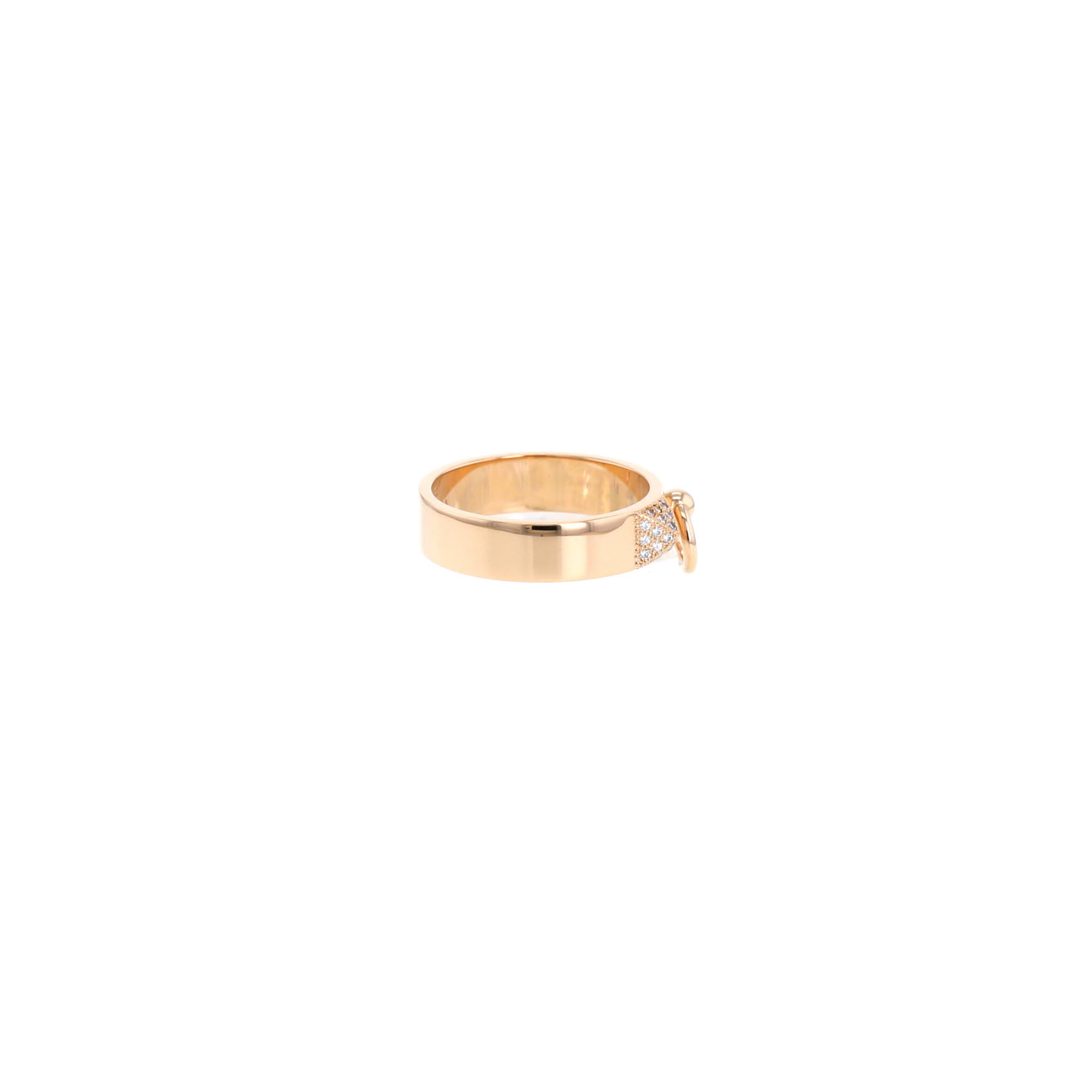 Anello Hermès Collier de chien modello piccolo in oro rosa e diamanti