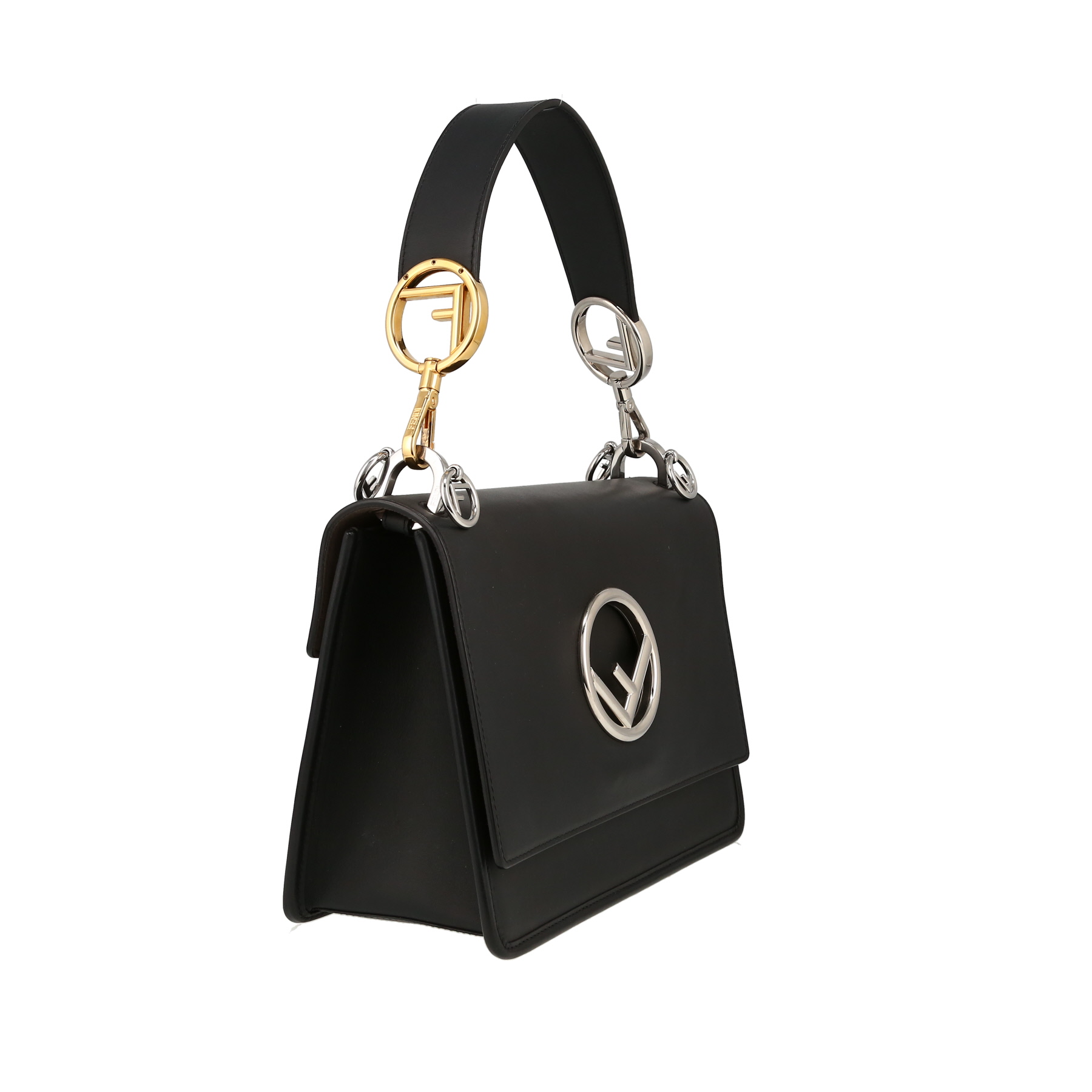 Bolso de mano Fendi  Kan I en cuero negro