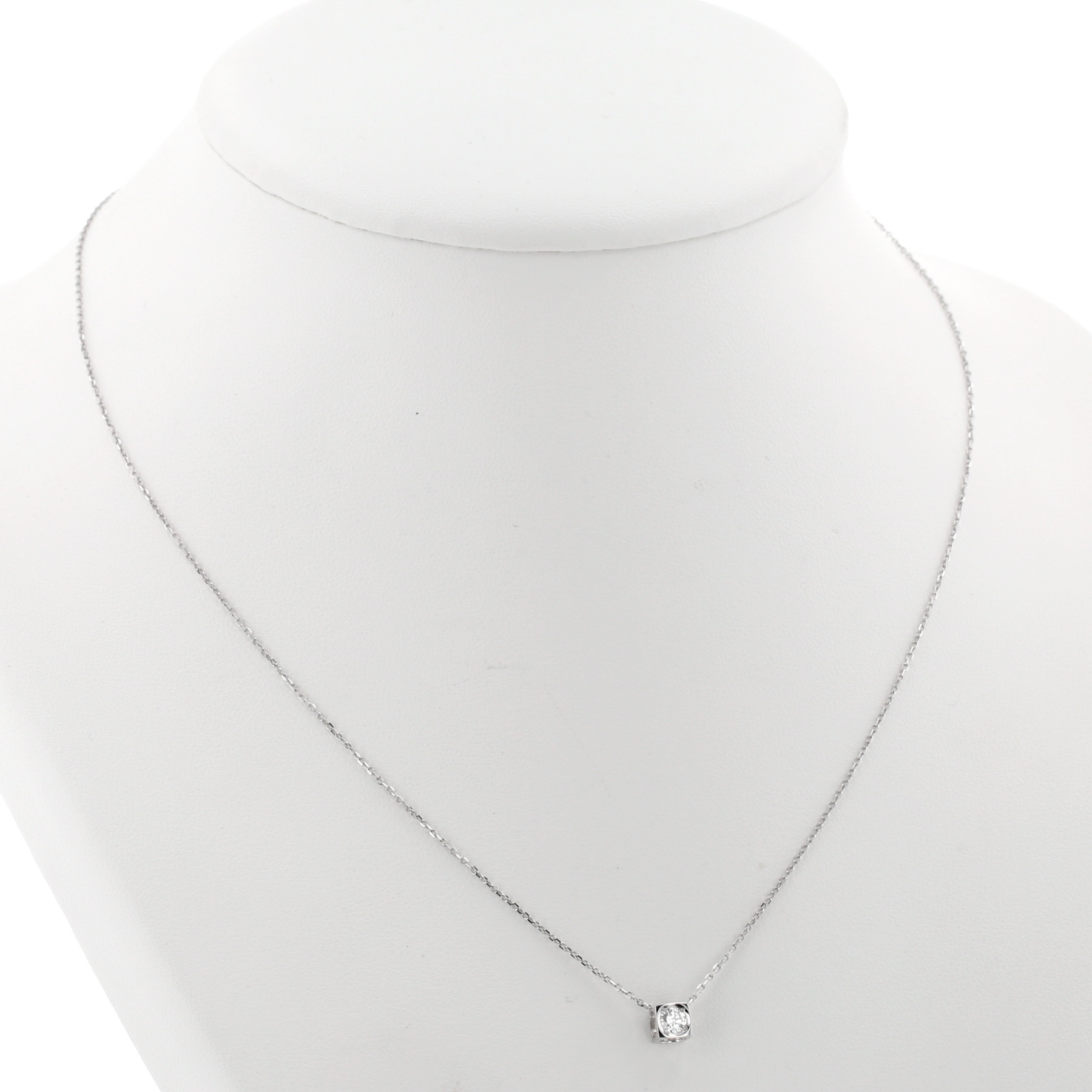 Collier Dinh Van Cube en or blanc et diamant