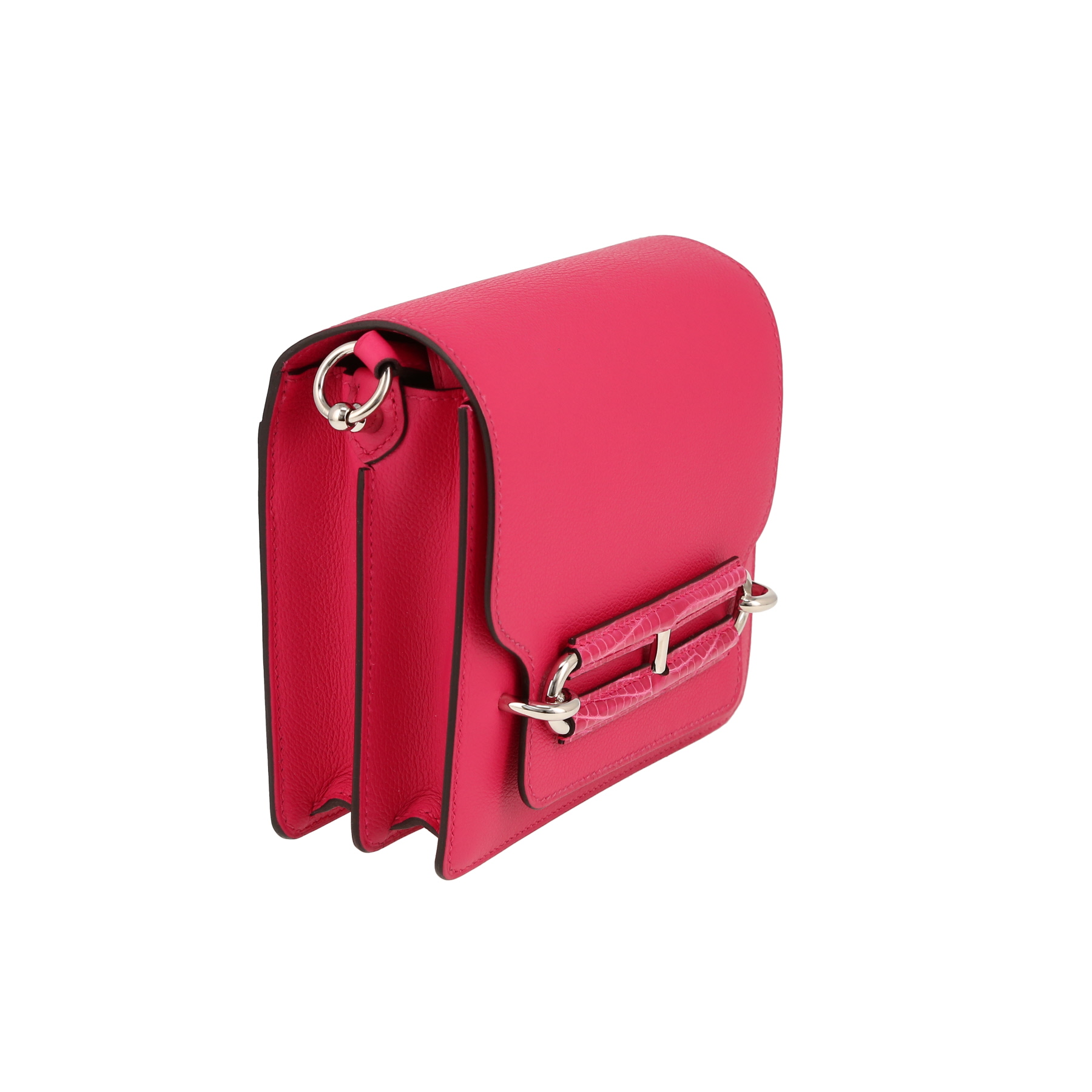 Sac bandoulière Hermès  Roulis en cuir Swift rose