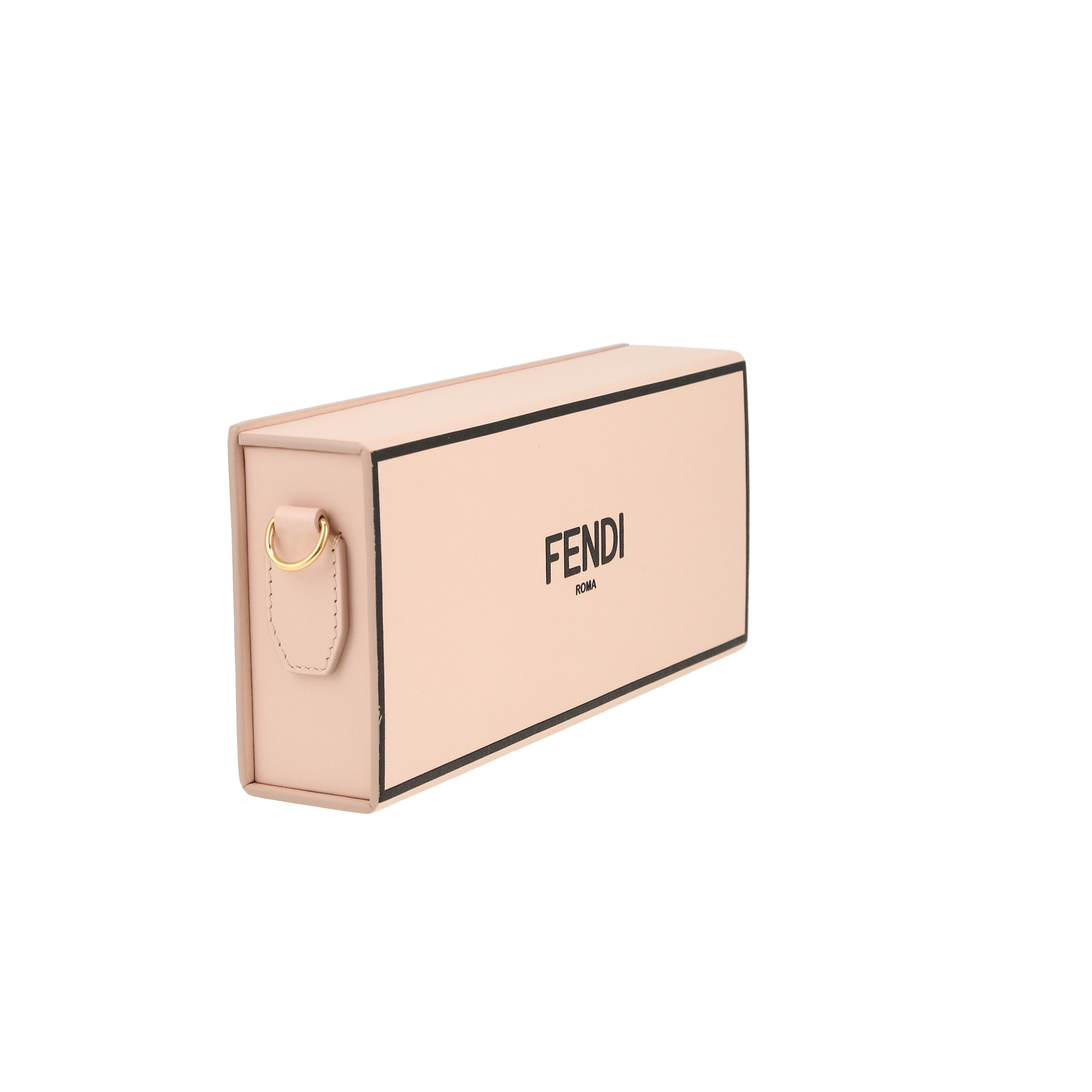 Sac à main Fendi  Horizontal Box en cuir rose et noir