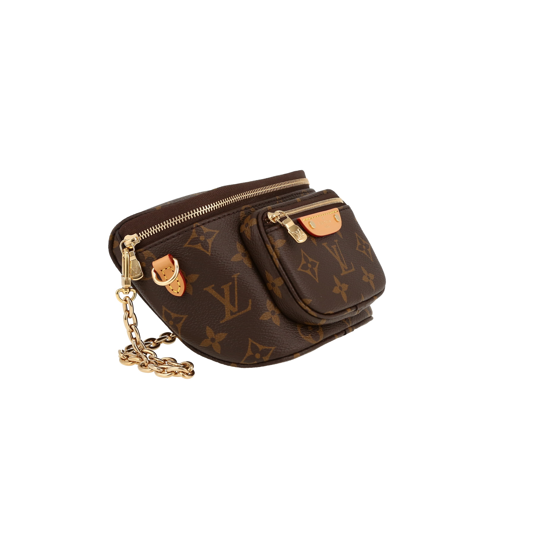 Sac porté épaule Louis Vuitton  Bumbag en toile monogram marron et cuir naturel