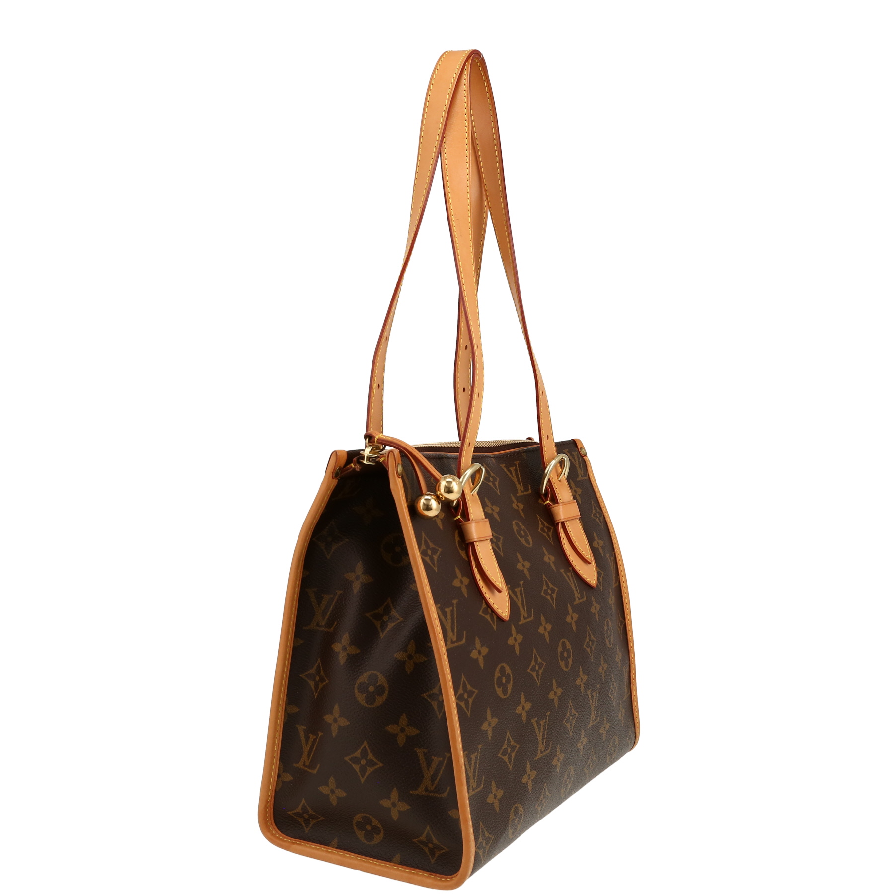 Sac à main Louis Vuitton  Popincourt en toile monogram marron et cuir naturel