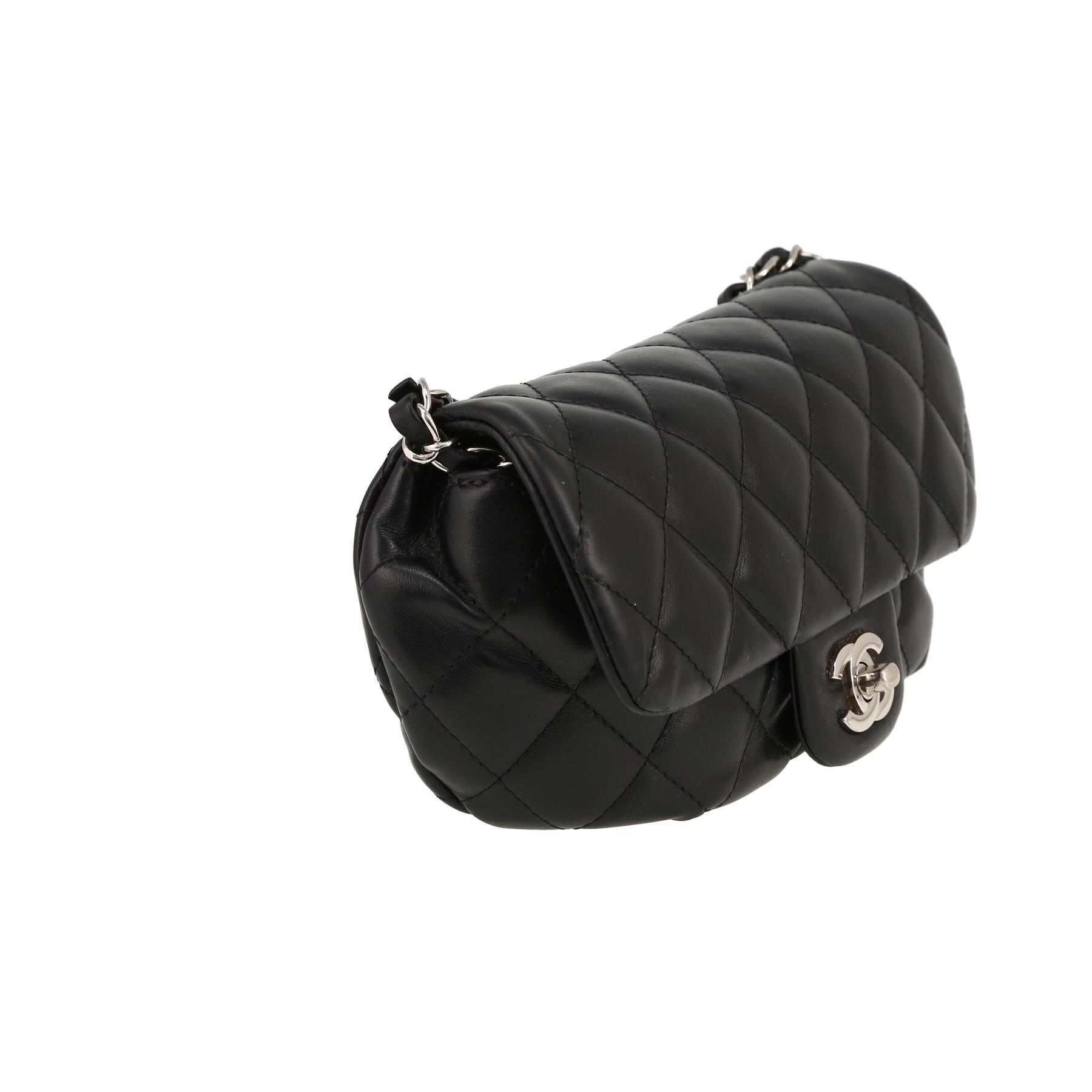 Pochette-ceinture Chanel  Pochette ceinture en cuir matelassé noir