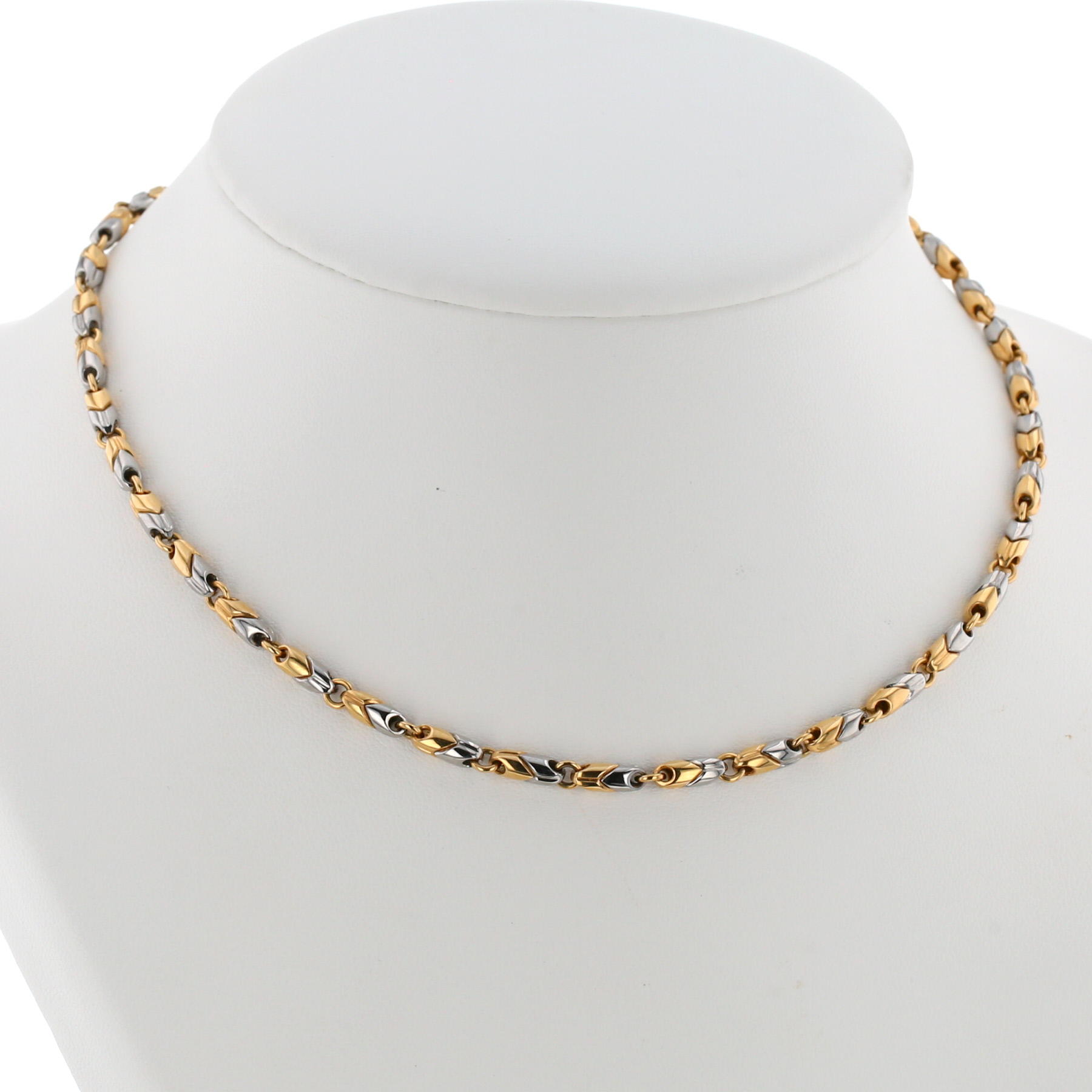 Bulgari Passo Doppio necklace in yellow gold and stainless steel