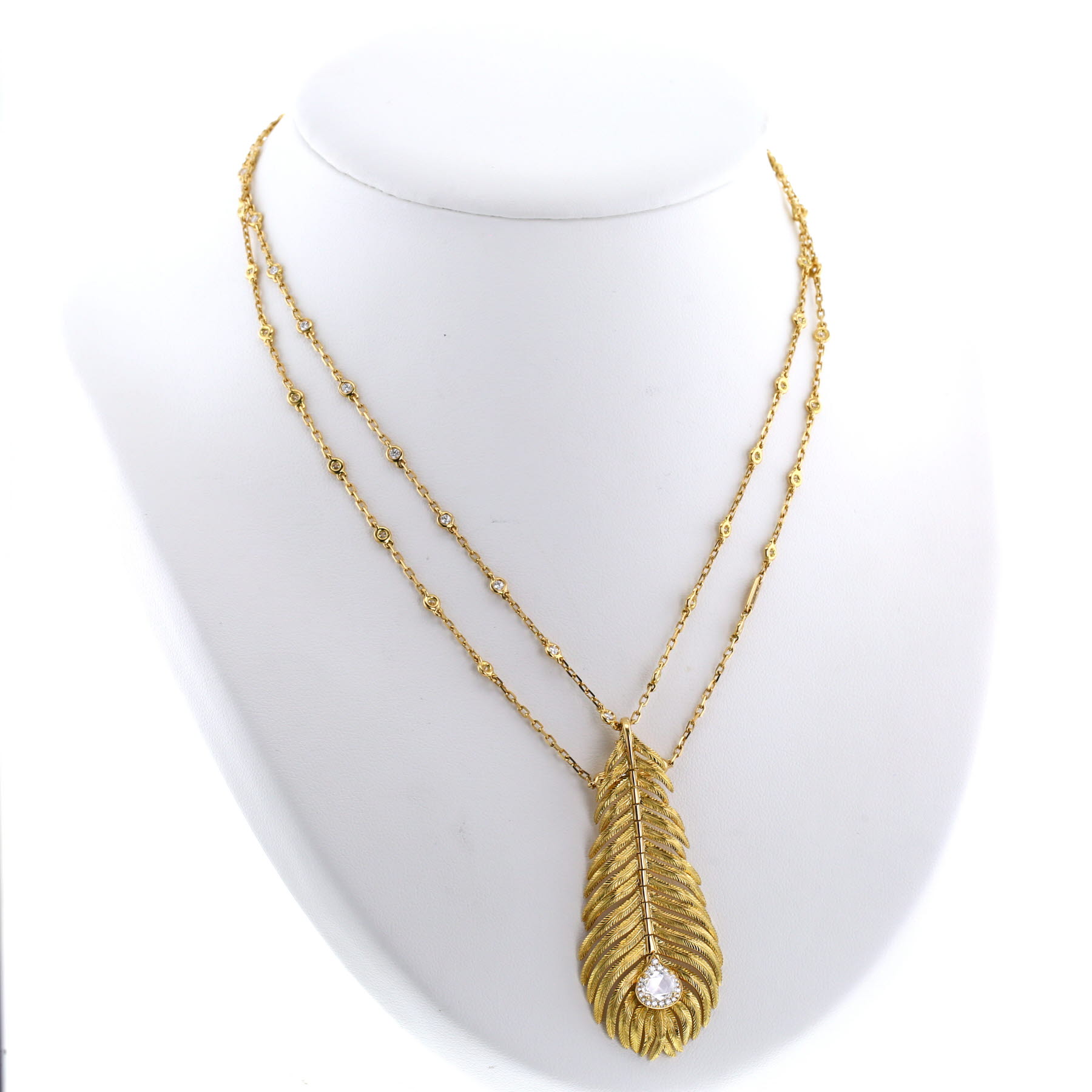 Collar Boucheron Plume de Paon de oro amarillo y diamantes