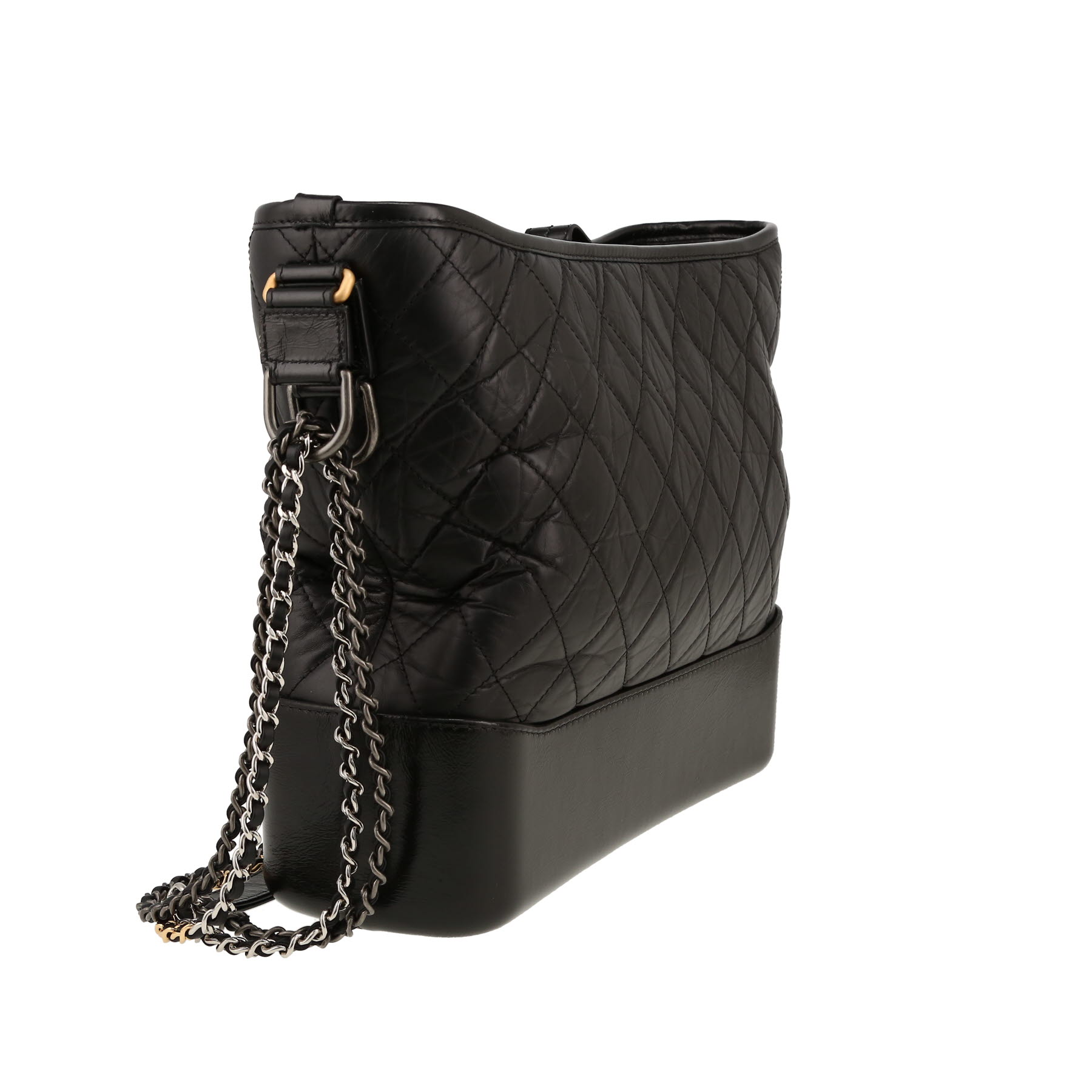Chanel  Gabrielle  large model  shoulder bag  in black quilted leather