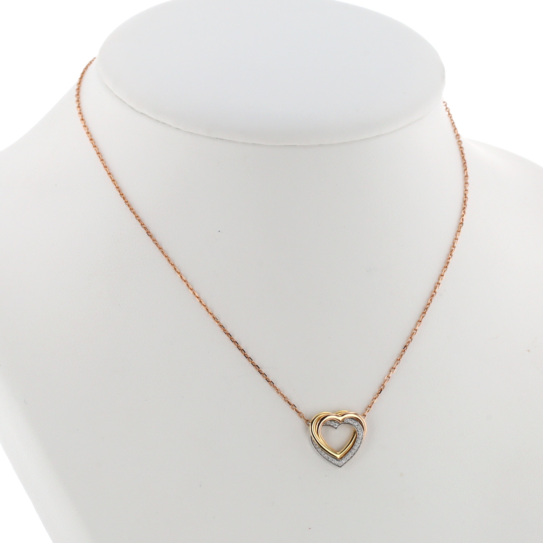 Collier Cartier Coeur Trinity en 3 ors et diamants