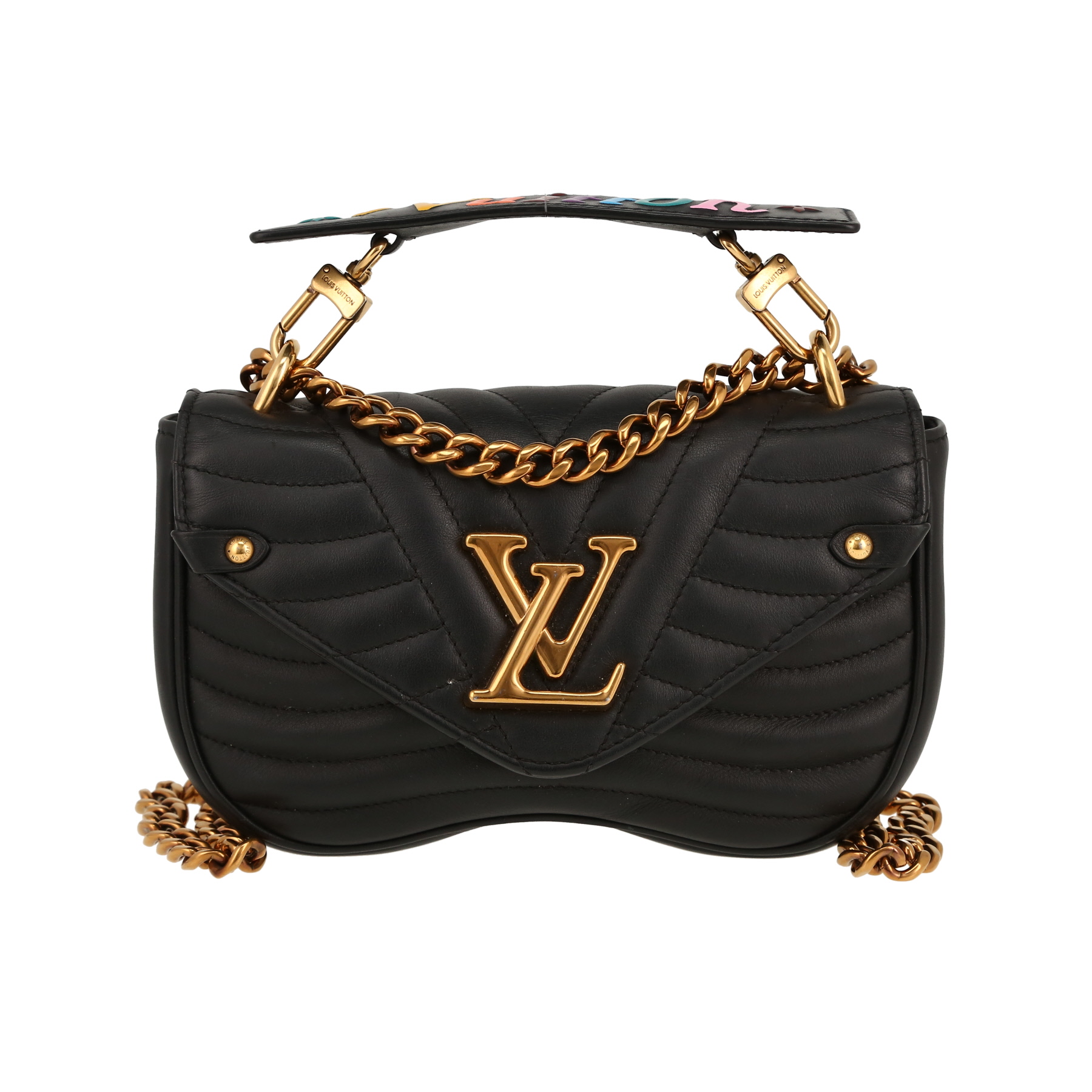 LOUIS LOUIS VUITTON Metallic Calfskin Embossed Monogram Boombox