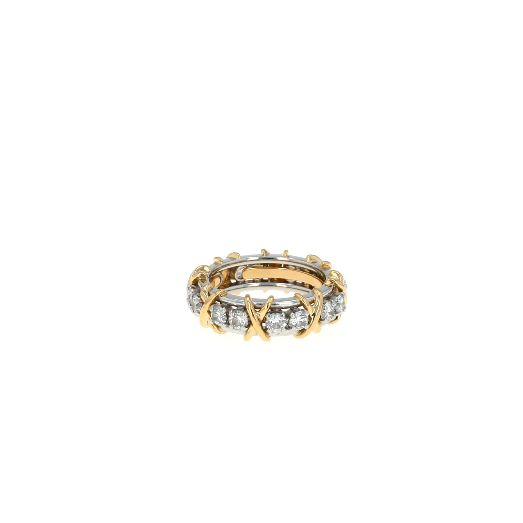 Tiffany 
Co Sixteen Stones ring in platinium,  yellow gold and diamonds Tiffany 
Co Sixteen Stones ring in platinium,  yellow gold and diamonds