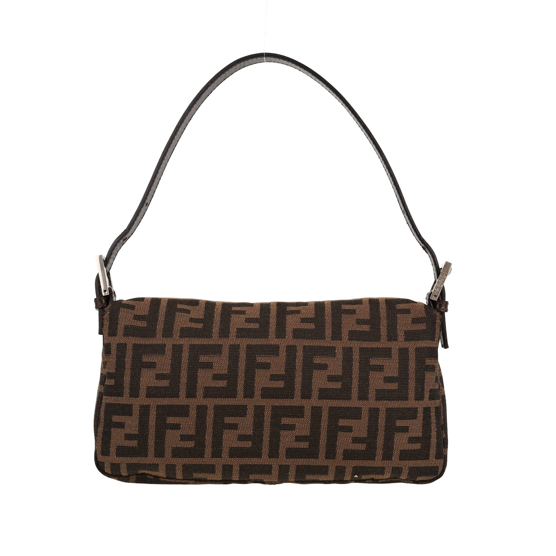 Baguette Handbag In Brown Logo Canvas