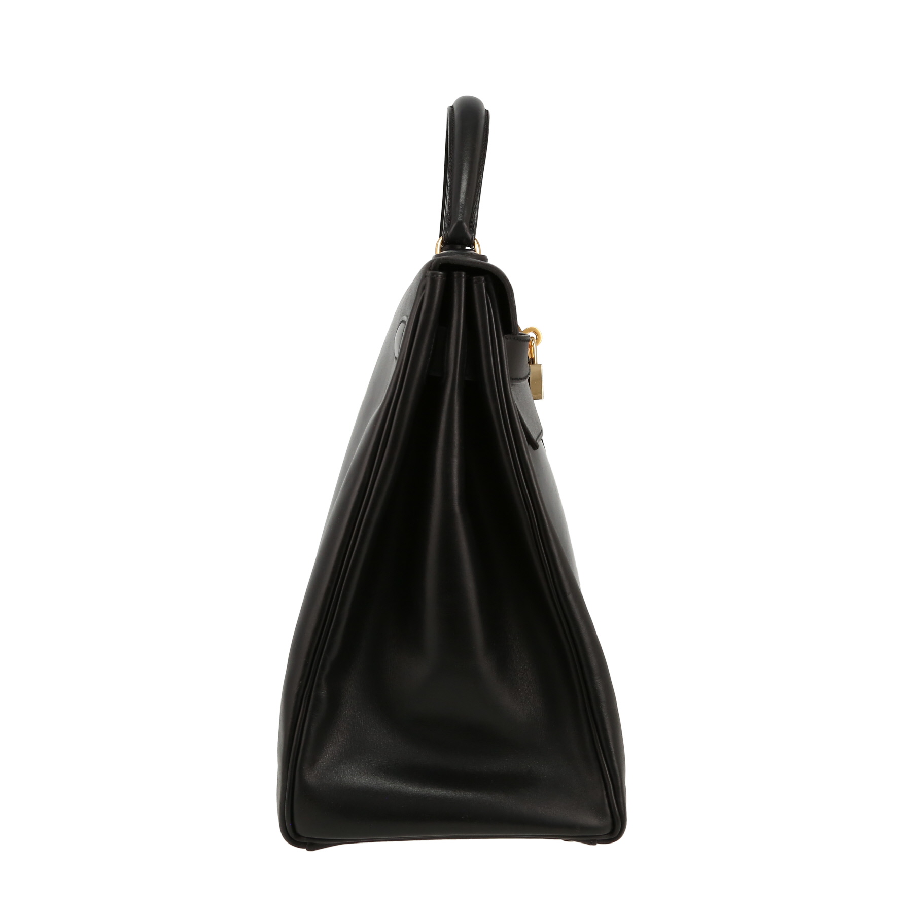 Kelly 40 cm Handbag In Black Box Leather