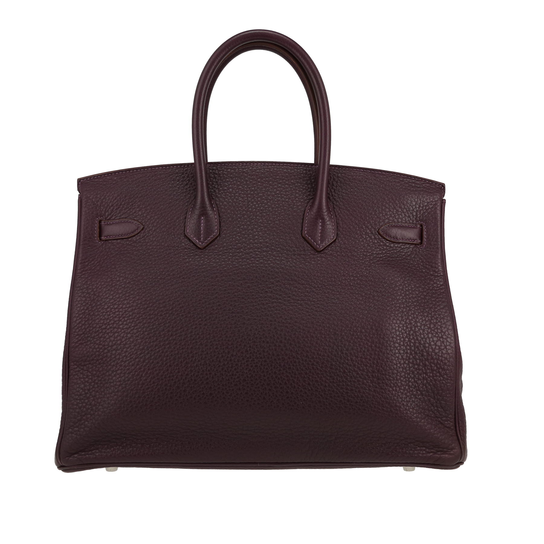 Birkin 35 cm Handbag In Purple Raisin Leather Taurillon
