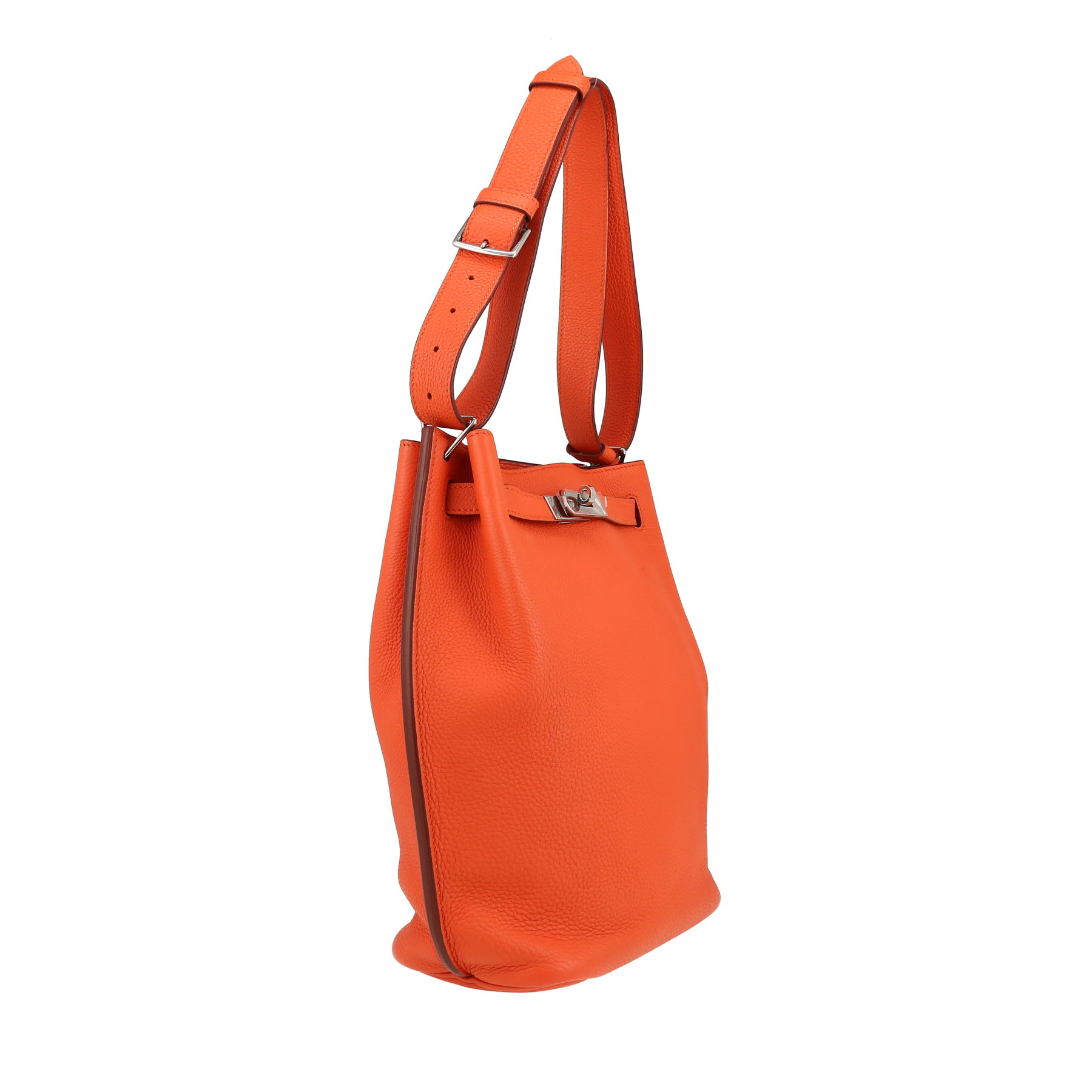 Hermès  So Kelly shoulder bag  in Poppy orange leather taurillon clémence