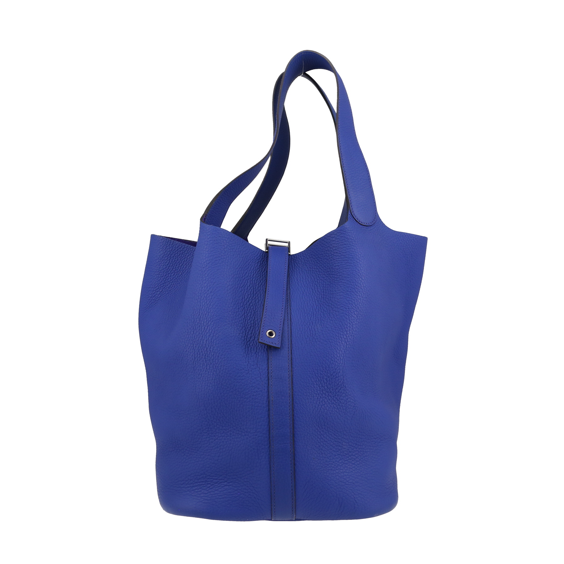 Picotin Large Model Handbag In Blue Togo Leather