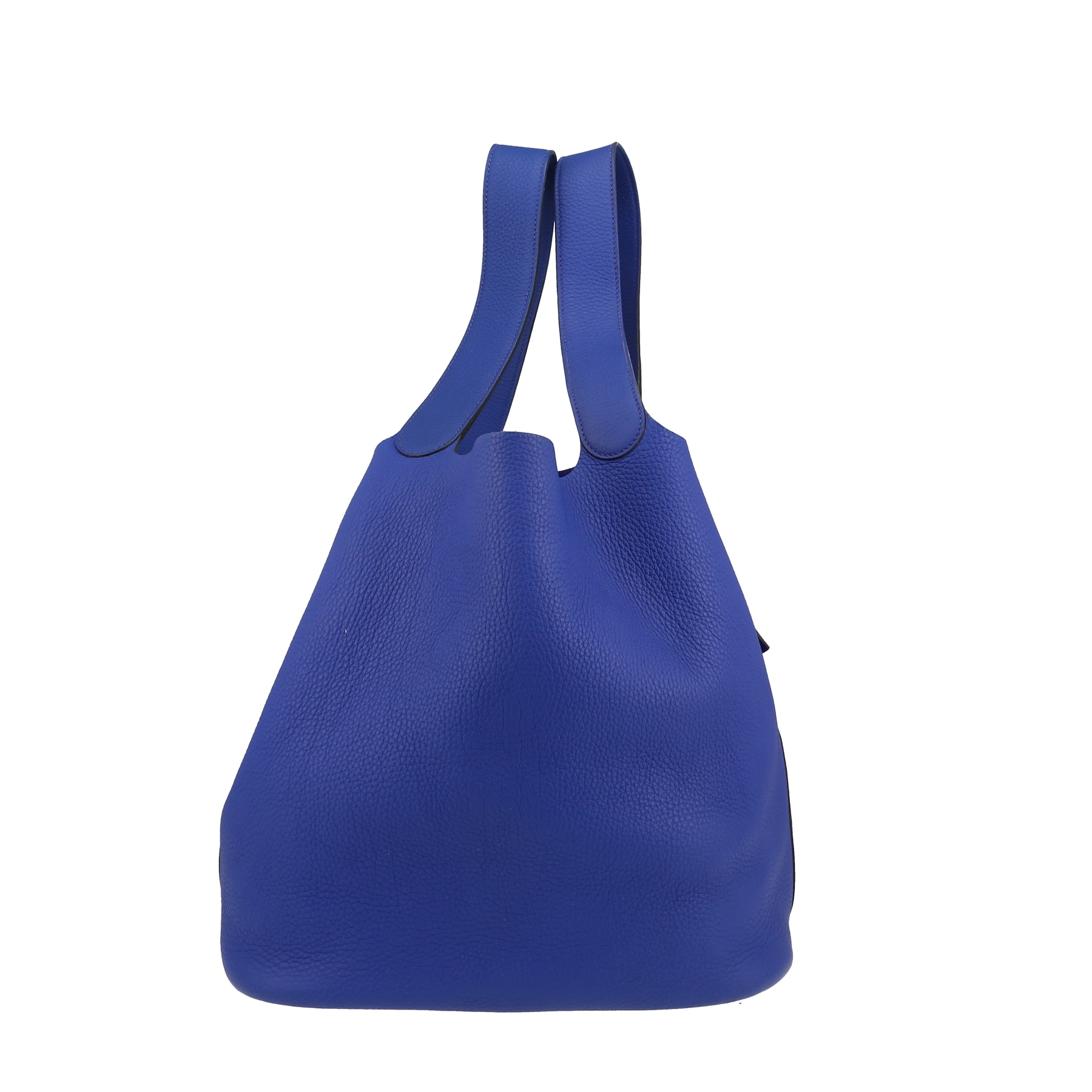 Picotin Large Model Handbag In Blue Togo Leather