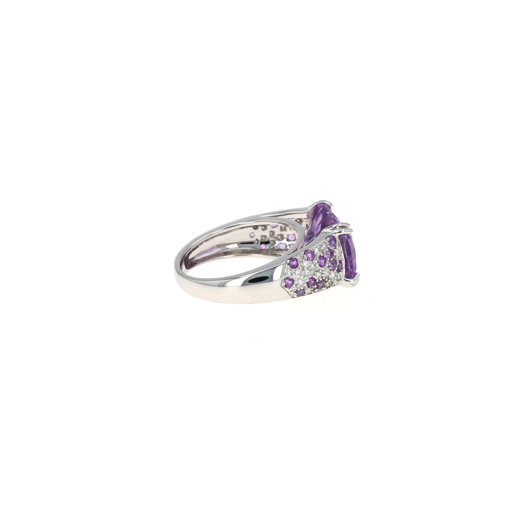 Anello Mauboussin Désirez Amour in oro bianco, ametista e diamanti