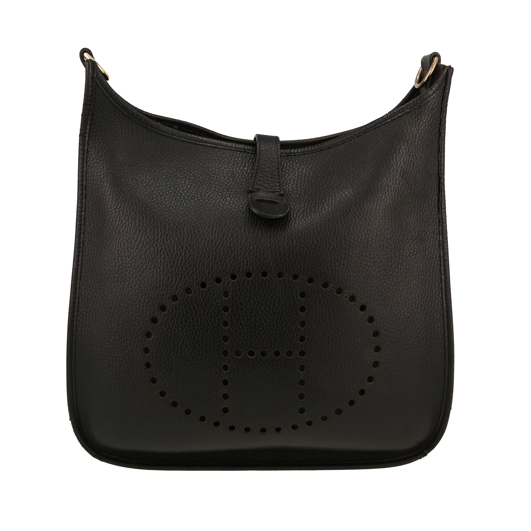 Evelyne Shoulder Bag In Black Togo Leather