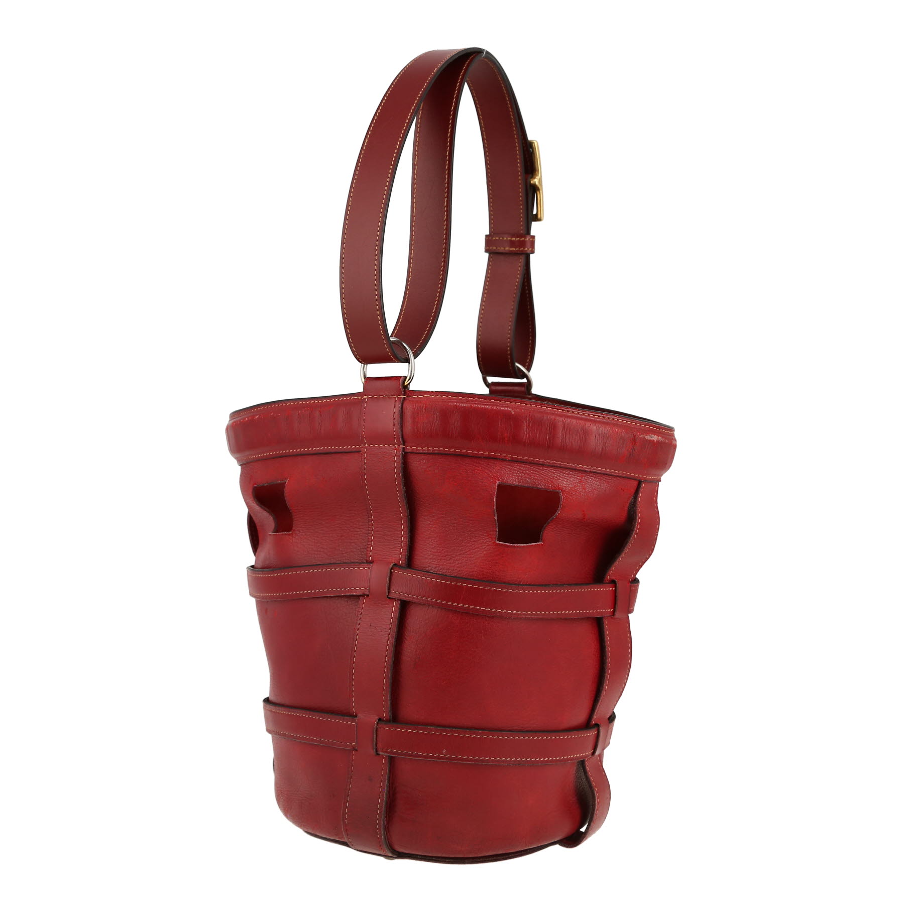 Hermès  Mangeoire handbag  in red box leather
