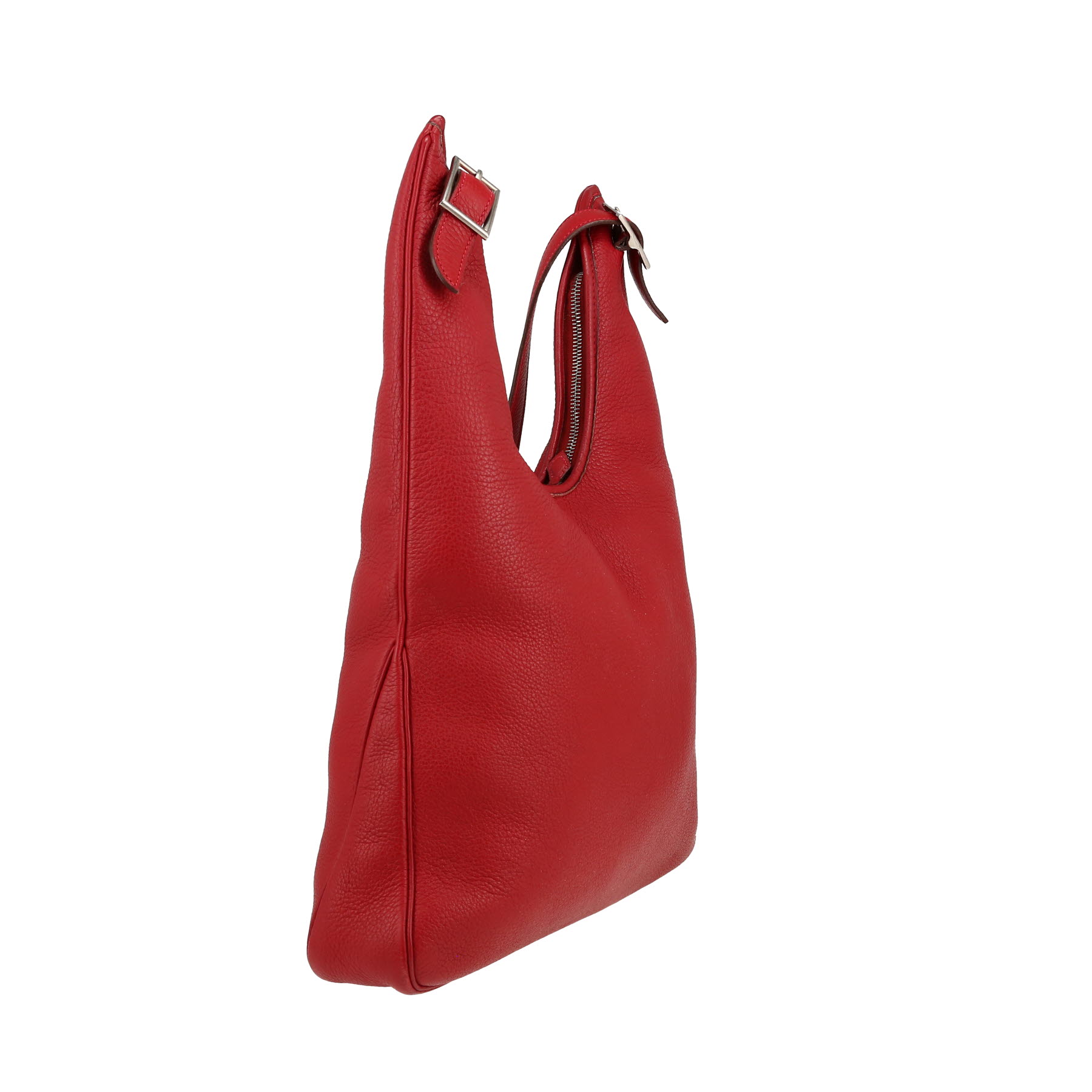 Bolso para llevar al hombro Hermès  Massai en cuero togo rojo