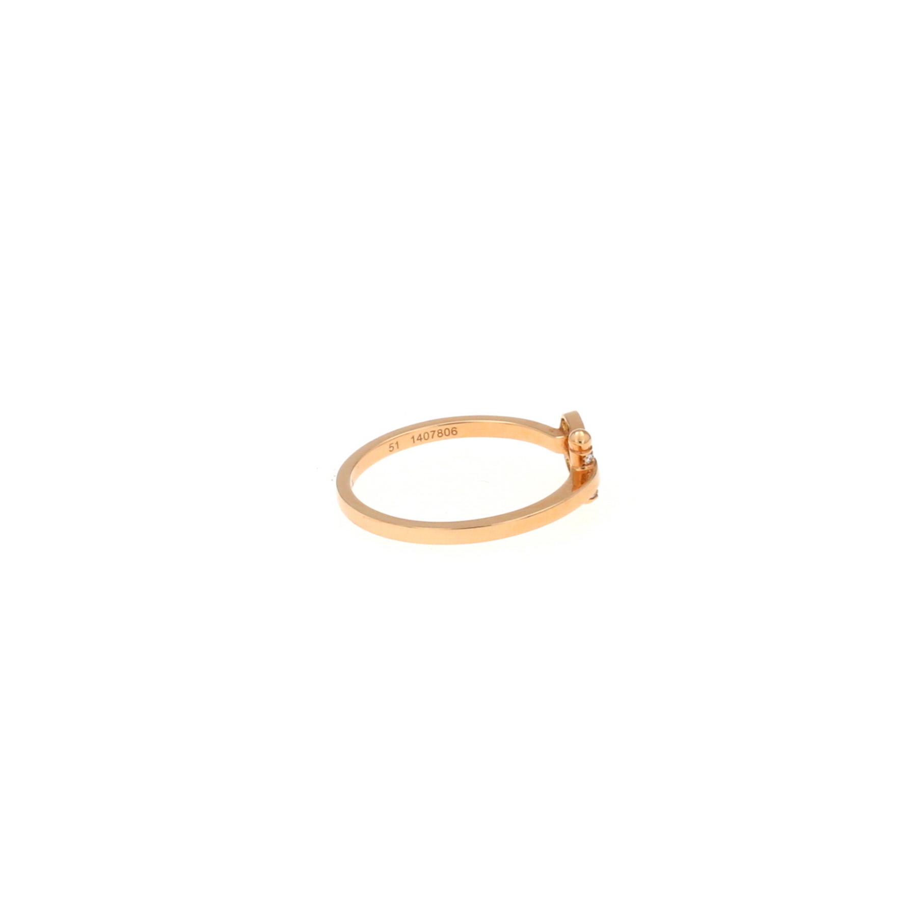 Fred Force 10 small model ring in pink gold and diamonds