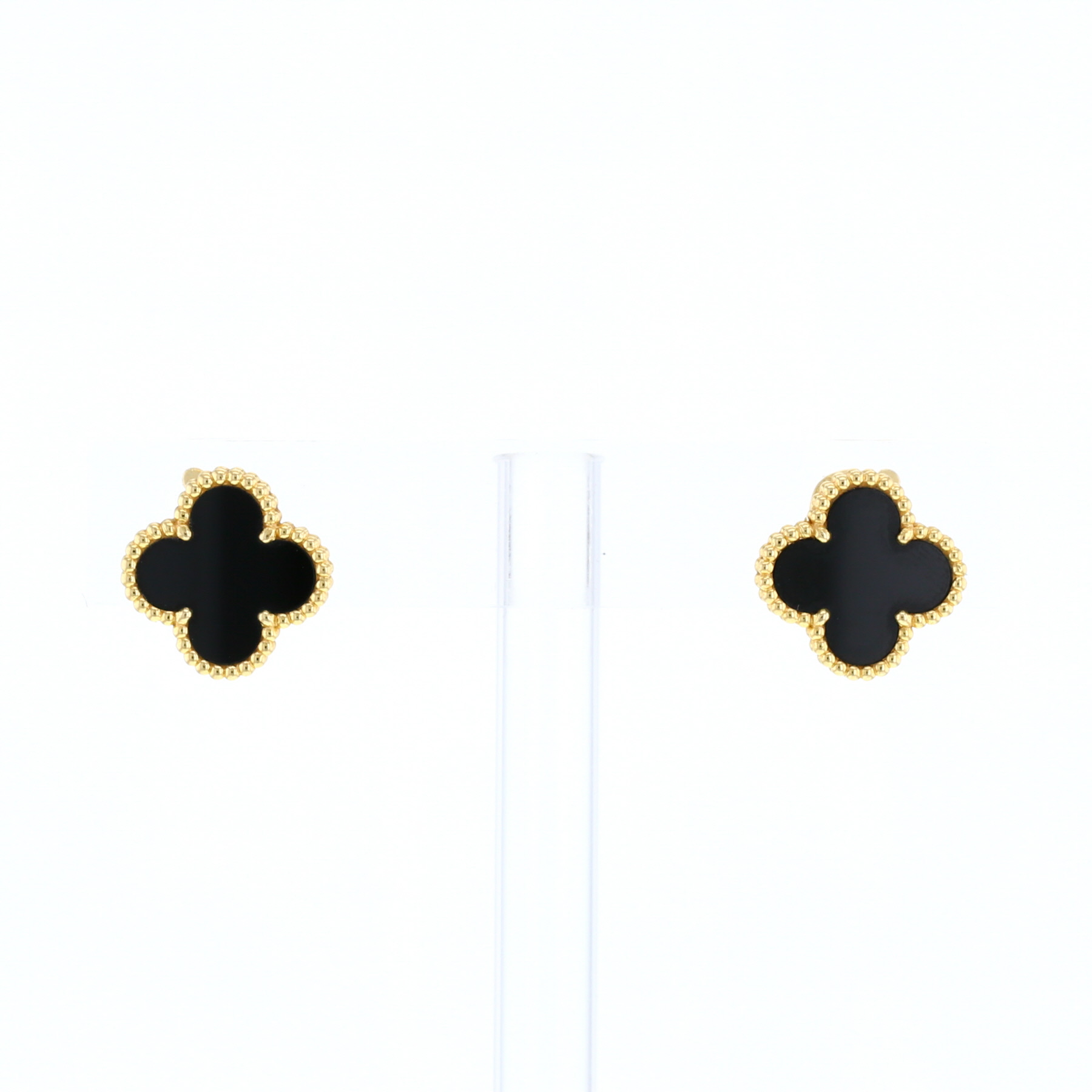 Alhambra Earrings In Yellow And Onyx